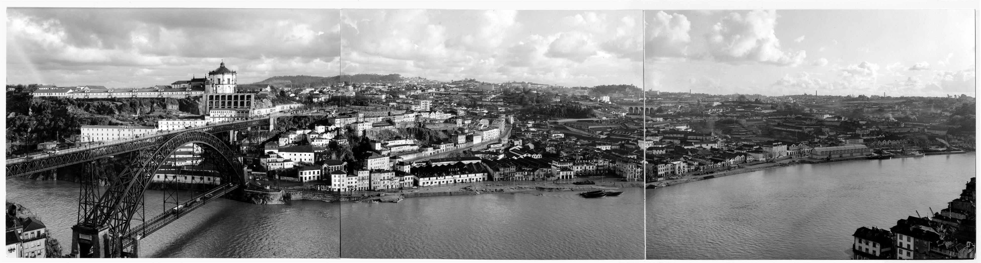 Barqueiros e "mareantes do Rio Douro" : Gaia : festejam S.Gonçalo : aspecto panoramico de Vila Nova de Gaia