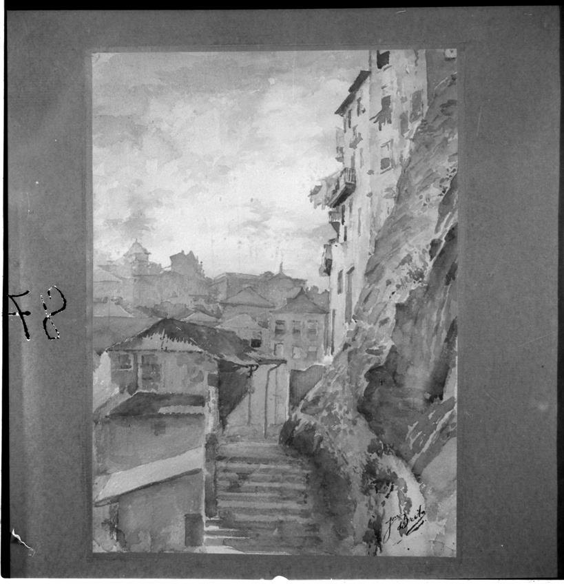 Como alguns artistas viram o Porto : escadas do Barredo