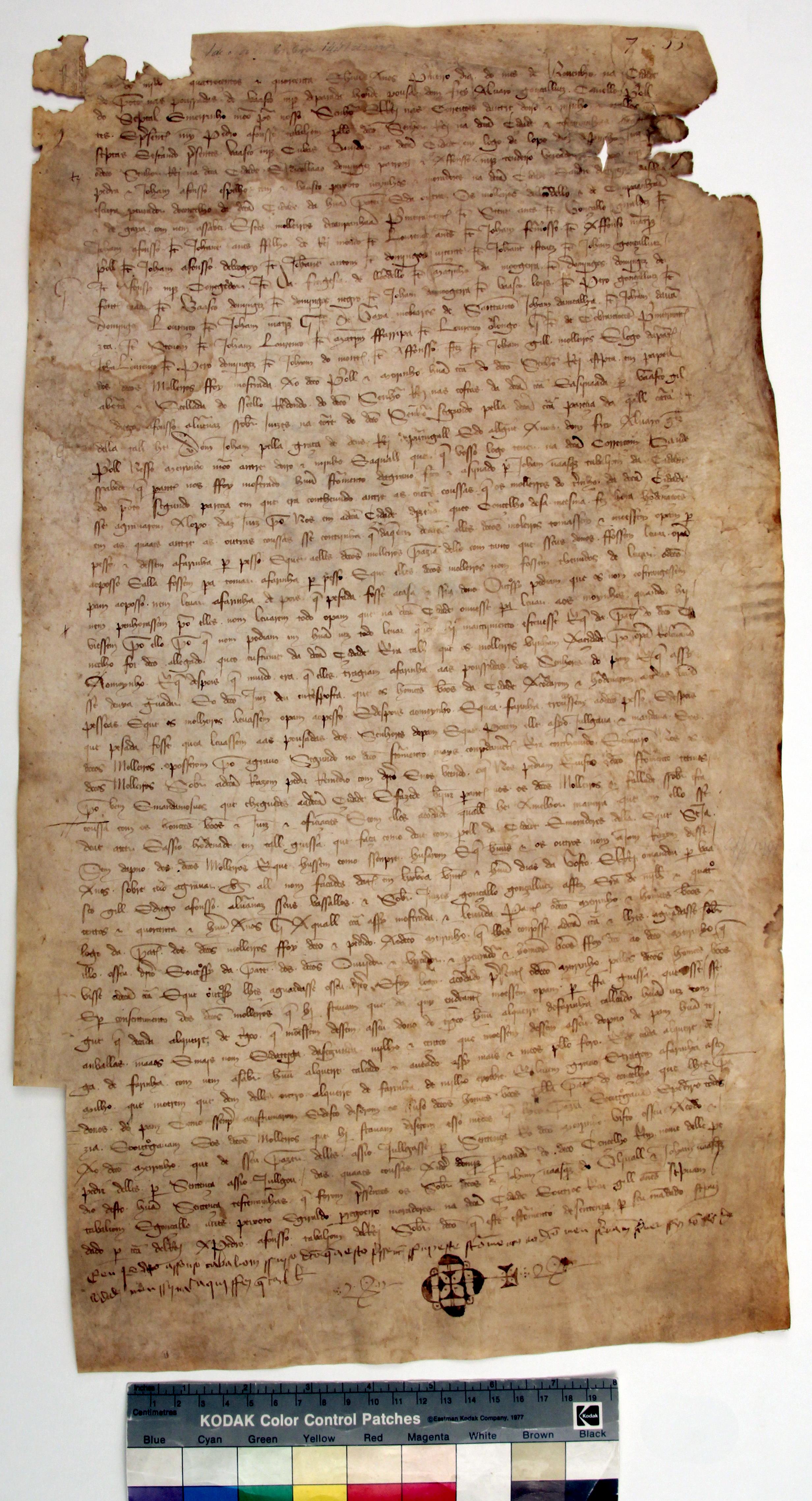 [Traslado em pública forma de uma carta de D. João I sobre o conflito que opunha o concelho do Porto e os moleiros de Lordelo, Campanhã e Gaia]