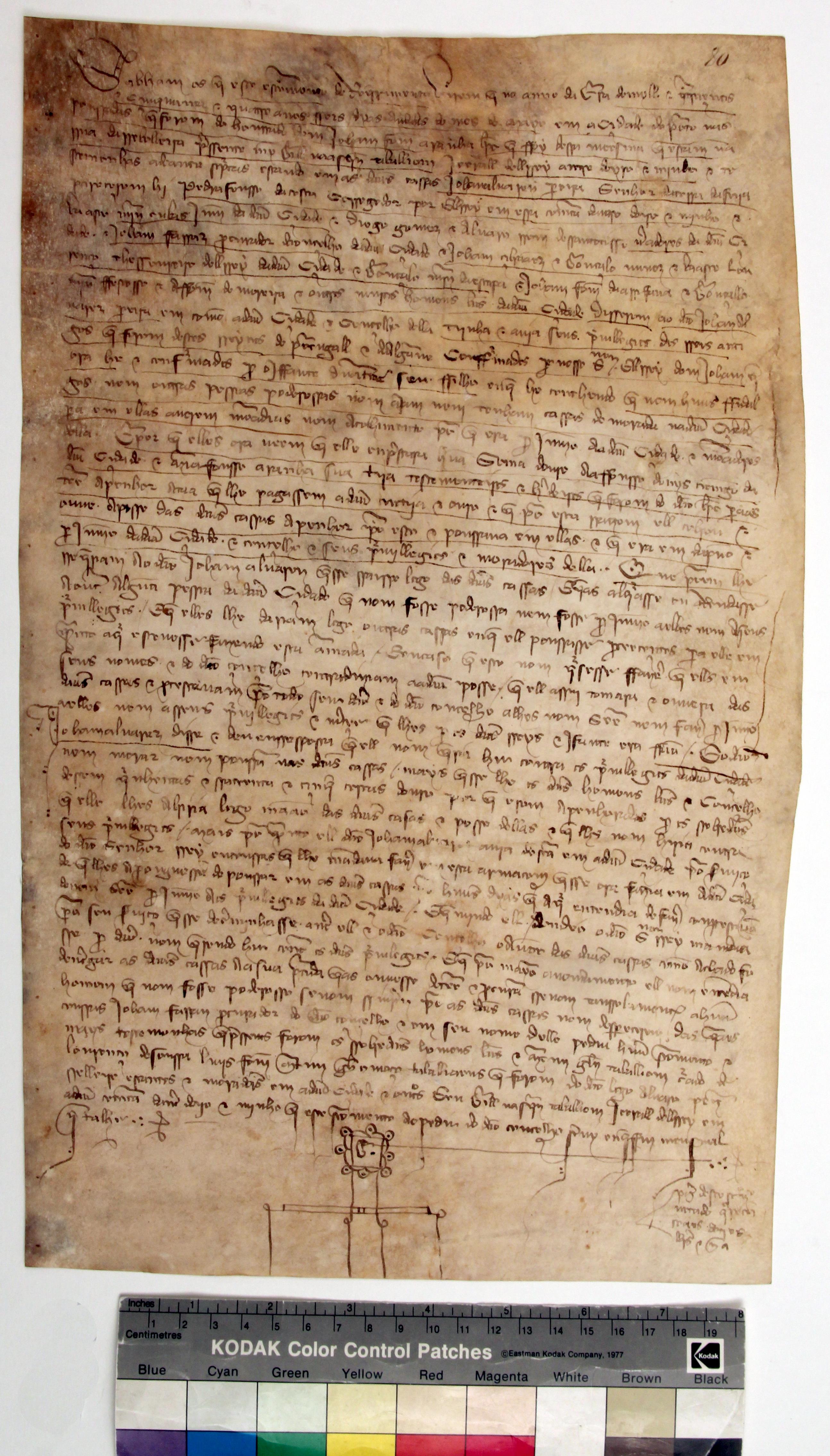 [Carta de composição estabelecida entre João Álvares Pereira e o concelho do Porto sobre a estadia de pessoas nobres na cidade]
