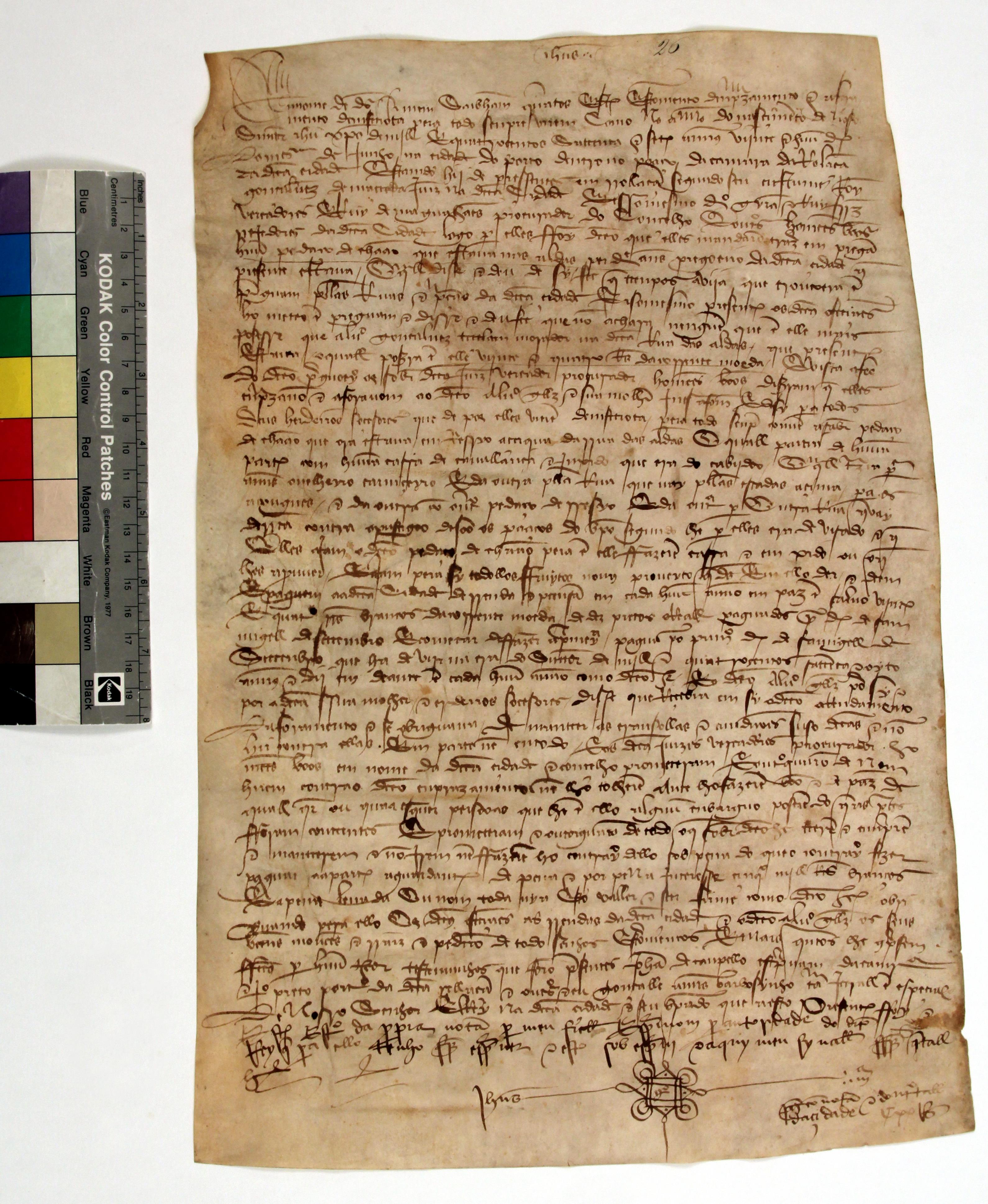 [Escritura de aforamento de um pedaço de chão na rua das Aldas, que a Câmara do Porto fez a Álvaro Gonçalves]