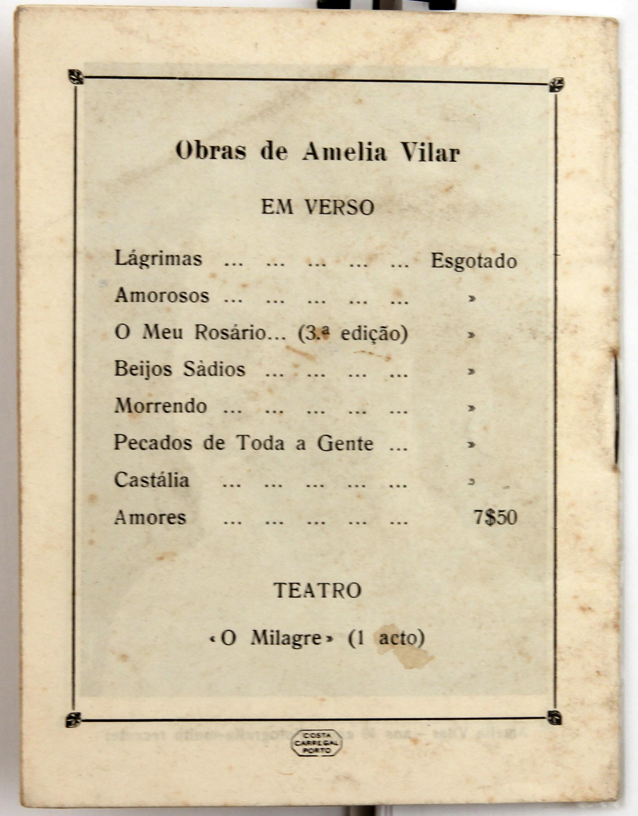 Cruz Caldas e a poetisa Amélia Vilar : Amélia Vilar poetisa de raça e o seu livro "Amores"