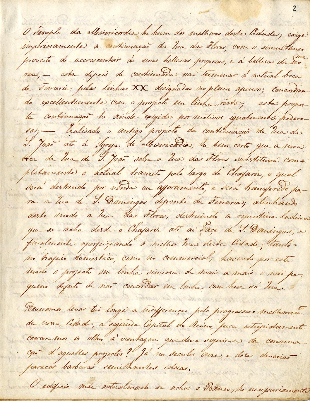 [Parecer de Joaquim da Costa Lima Sampaio sobre a abertura da Rua Ferreira Borges]