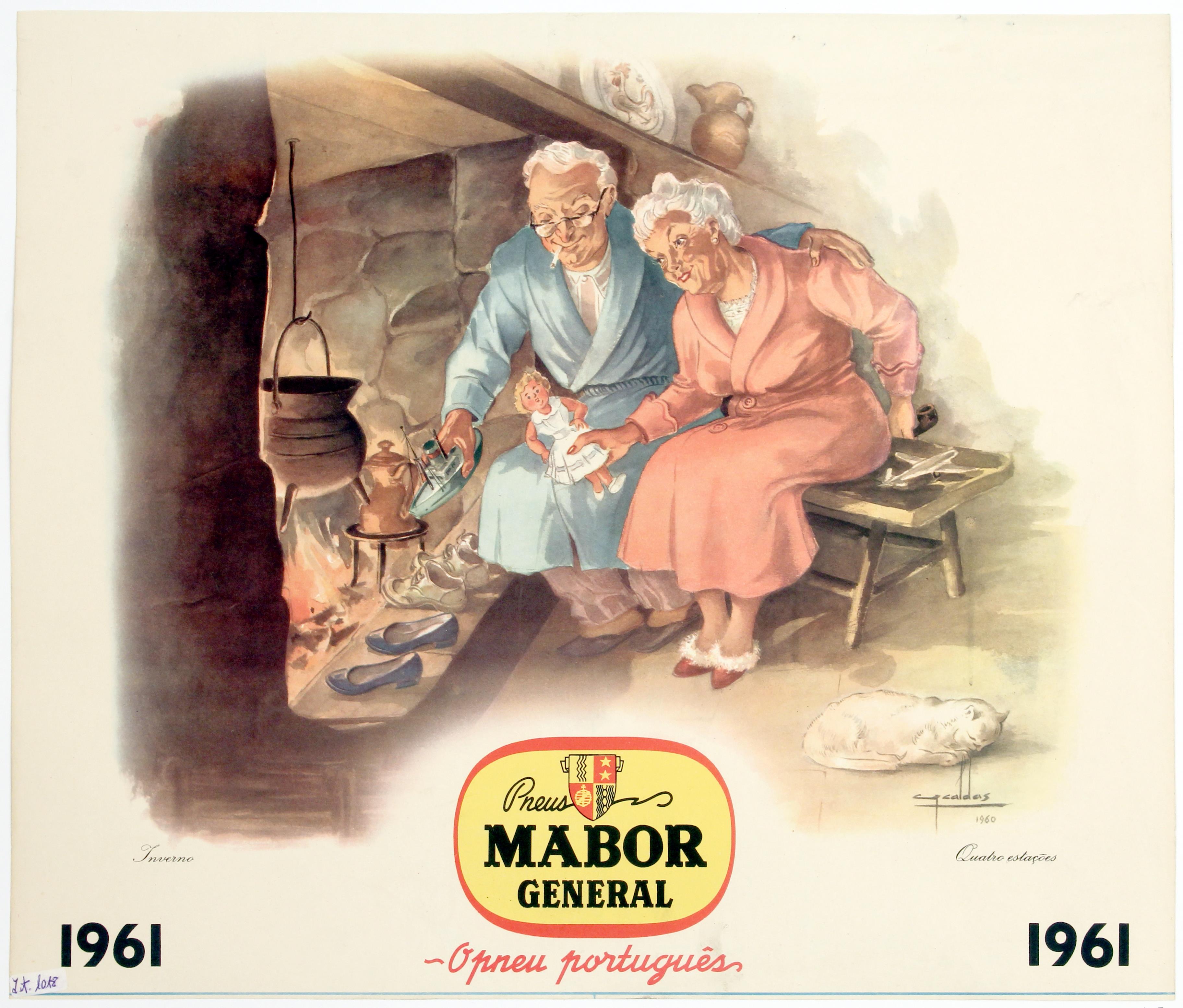 Cartaz de propaganda quatro estações : pneus Mabor General : o pneu português : Inverno