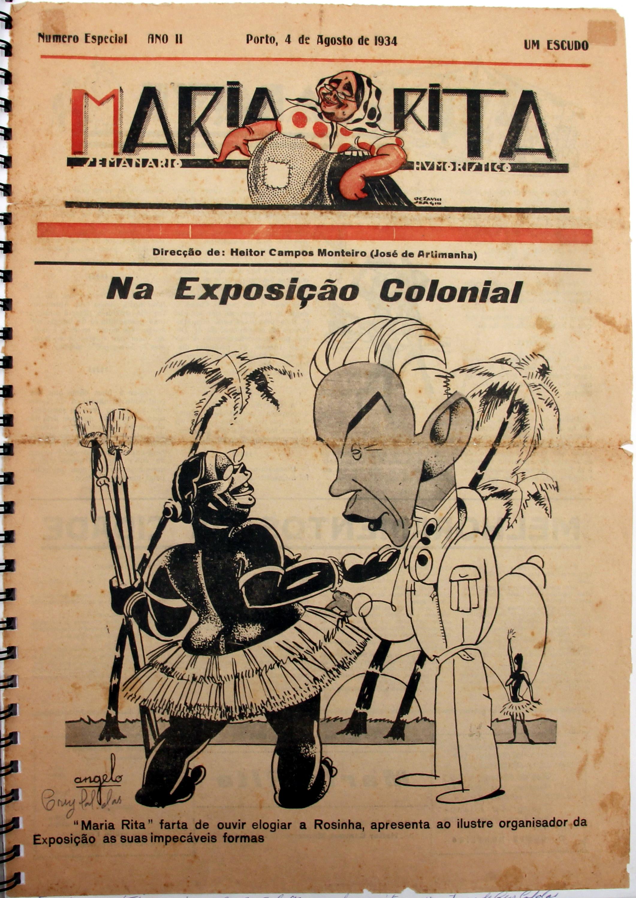 «Maria Rita» : semanário humorístico : na exposição colonial : "Maria Rita" farta de ouvir elogiar a Rosinha () : capa