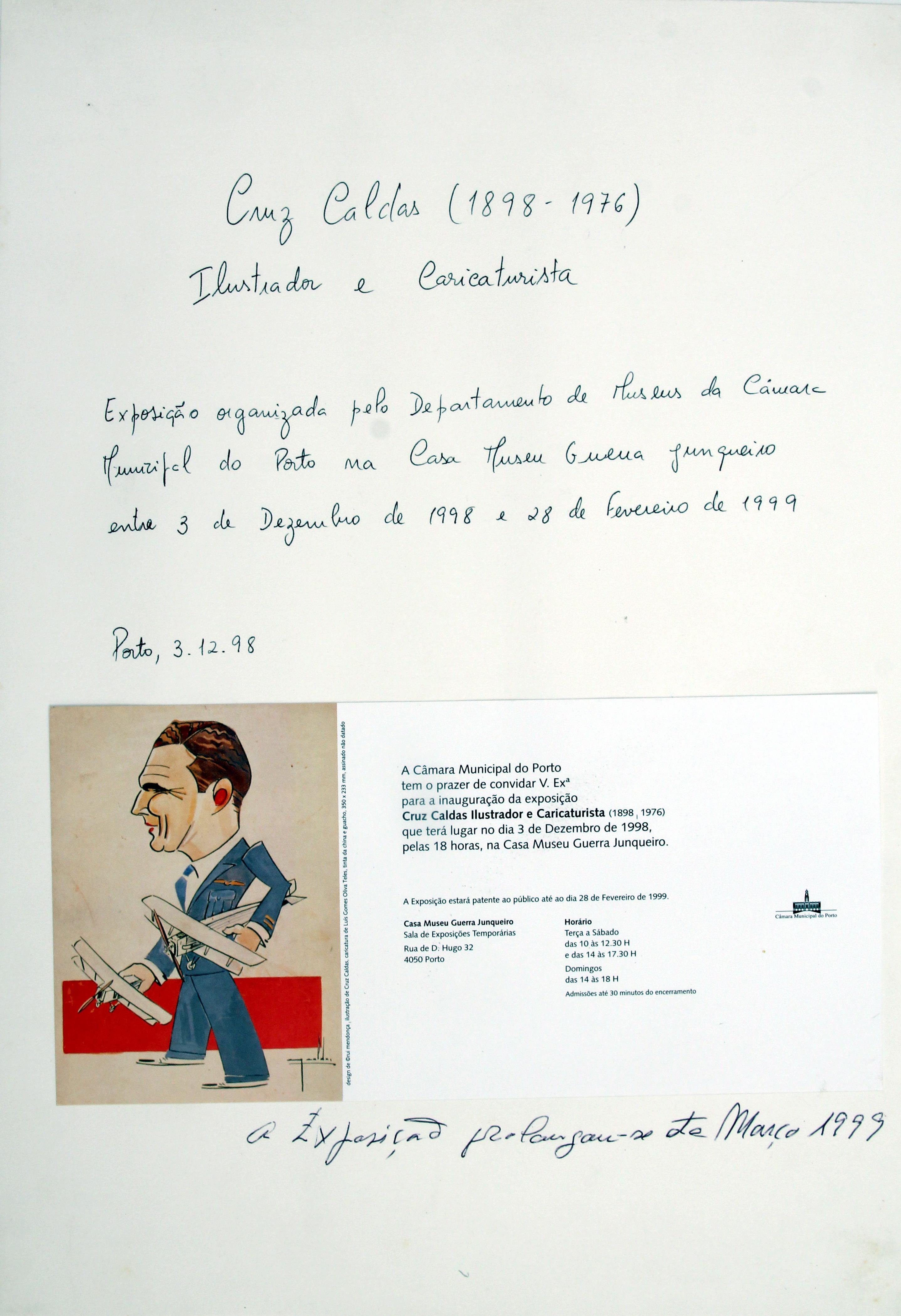 3ª Exposição "Documental" póstuma : «Cruz Caldas : Caricaturista e Ilustrador» : Livro de Honra