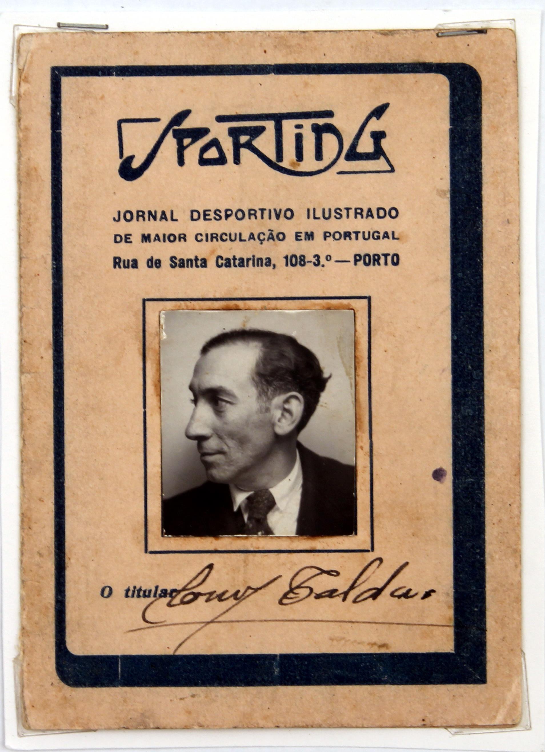 Cruz Caldas (1) : 1897-1928 : «Sporting» : cartão de identidade : diretor artístico