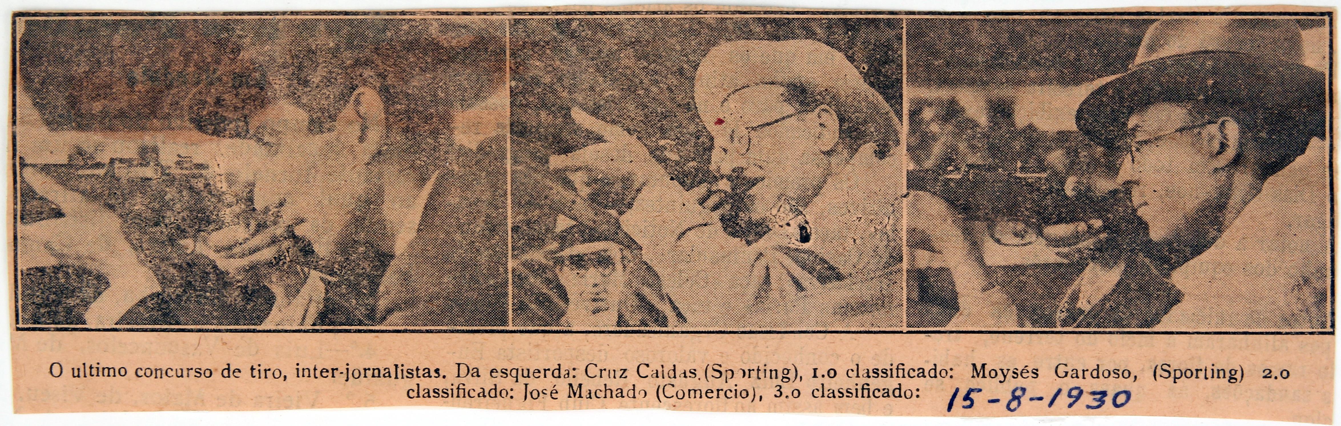 Cruz Caldas (2) : 1928-1946 : o último concurso de tiro, inter-jornalistas