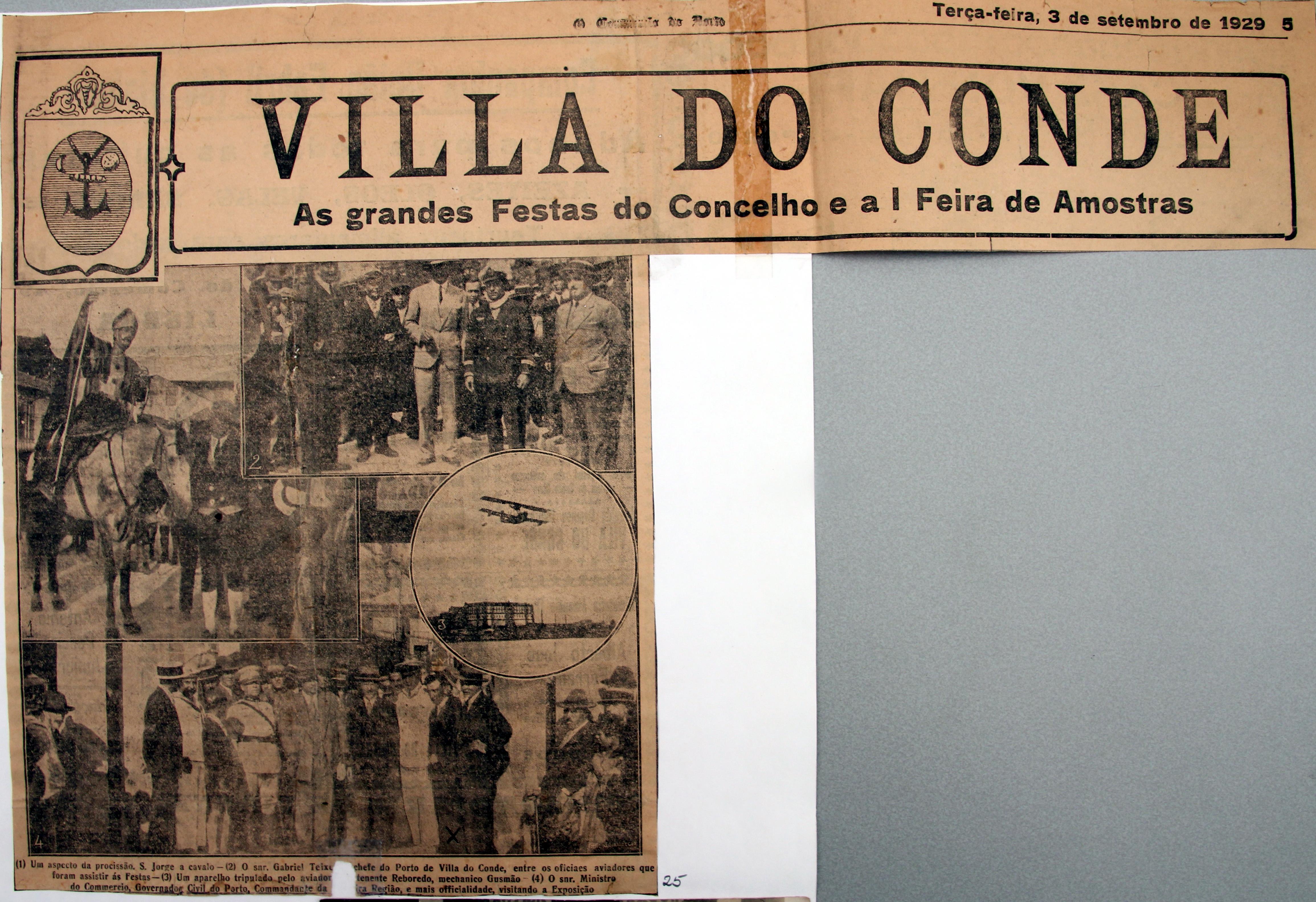 Cruz Caldas (2) : 1928-1946 : «O Comércio do Porto» : Vila do Conde : as grandes festas do concelho e a 1.ª feira de amostras