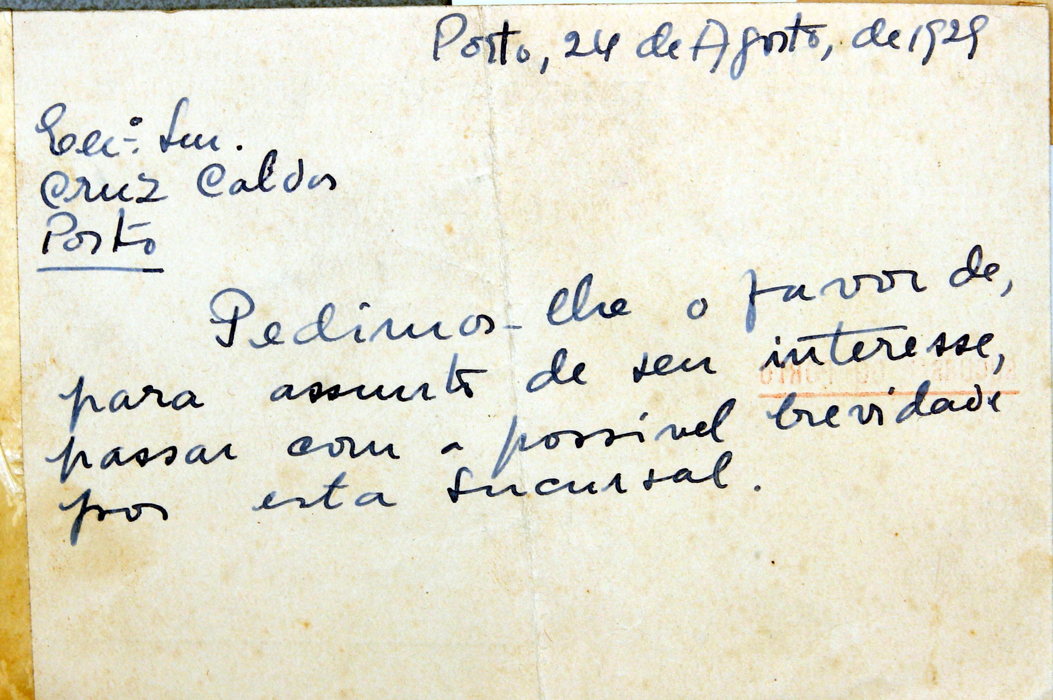 Cruz Caldas (2) : 1928-1946 : [carta do jornal «O Século» a Cruz Caldas]