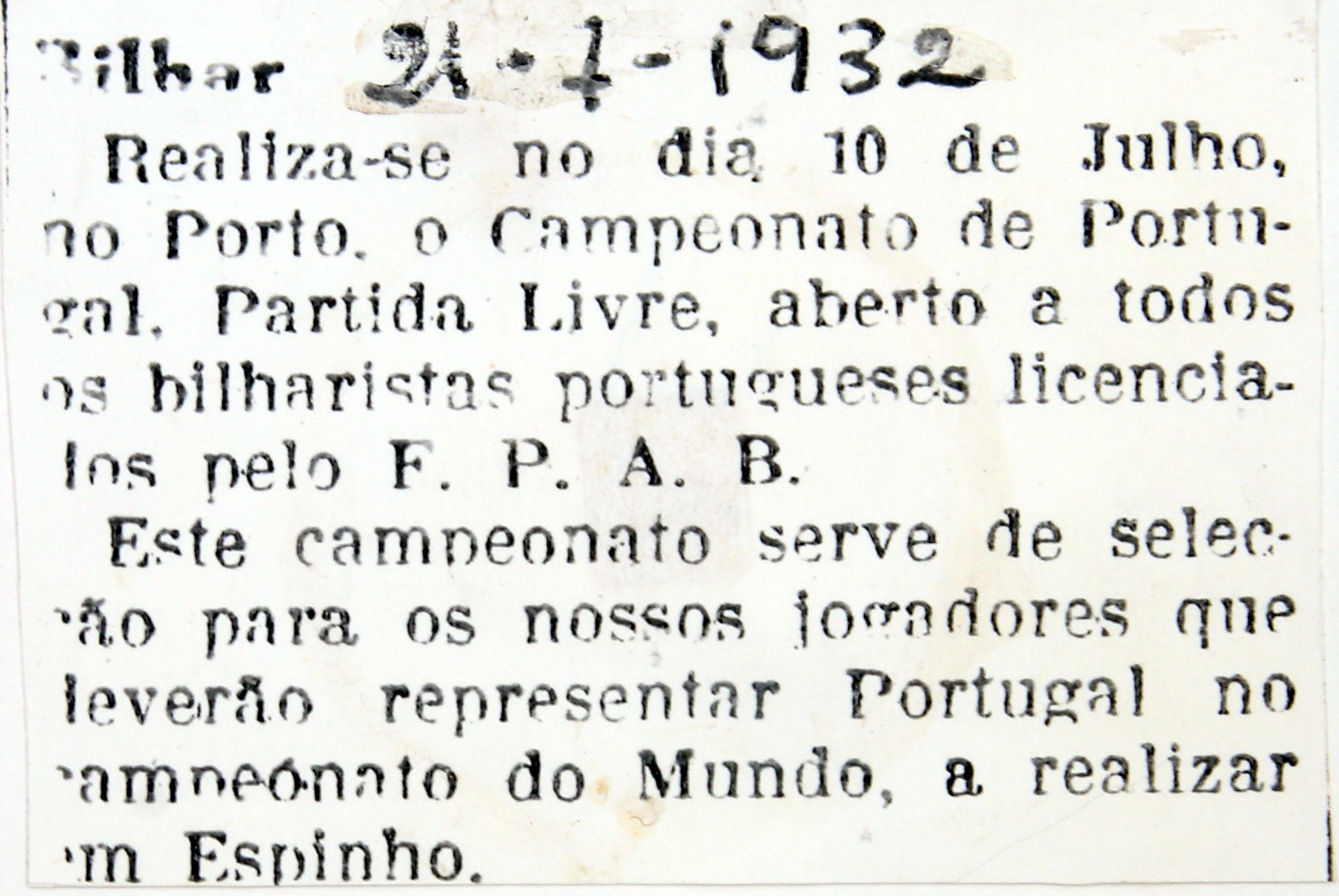 Cruz Caldas (2) : 1928-1946 : bilhar : campeonato de Portugal : campeonato do mundo