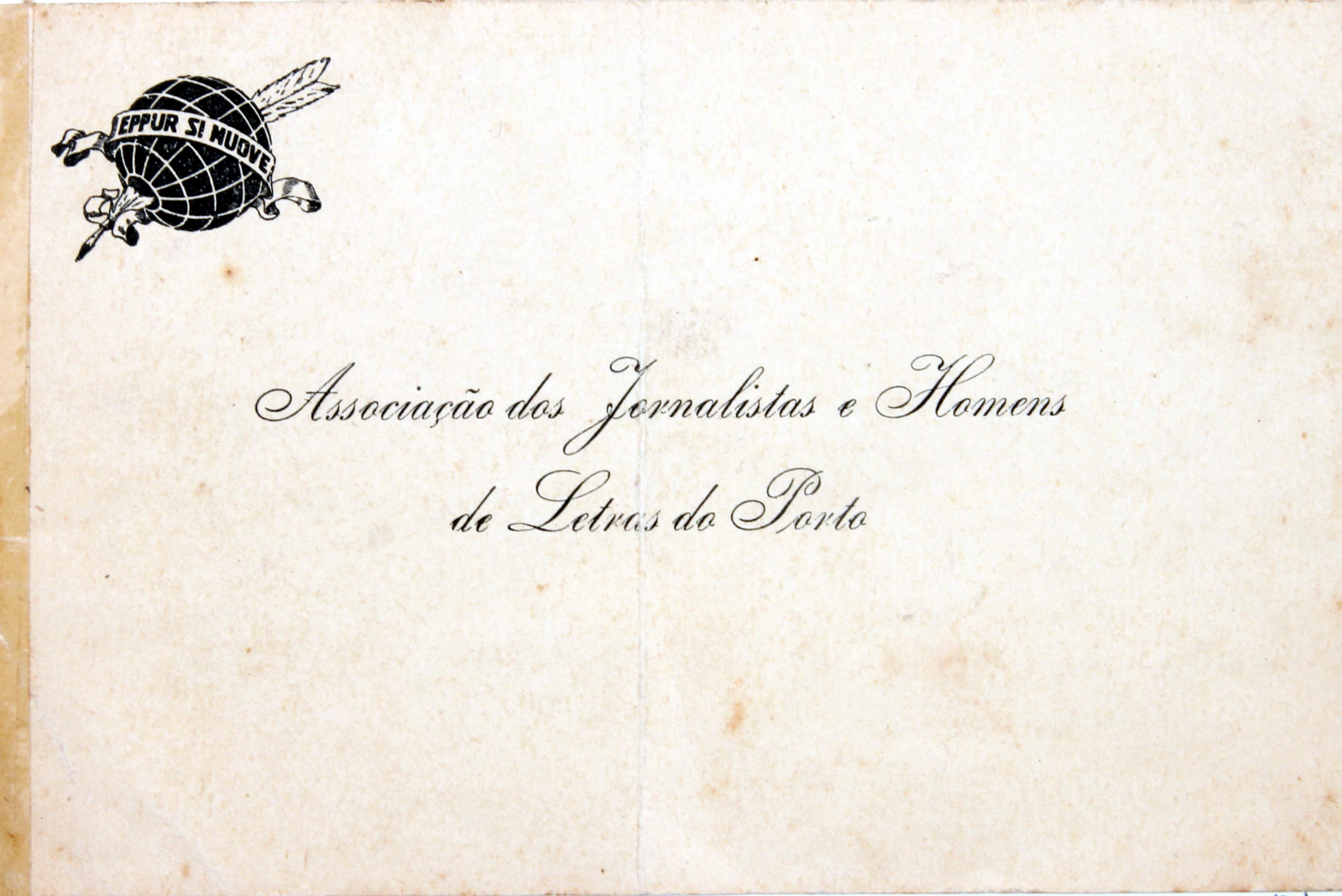 Cruz Caldas (2) : 1928-1946 : Associação dos Jornalistas e Homens de Letras do Porto : cartão de visita