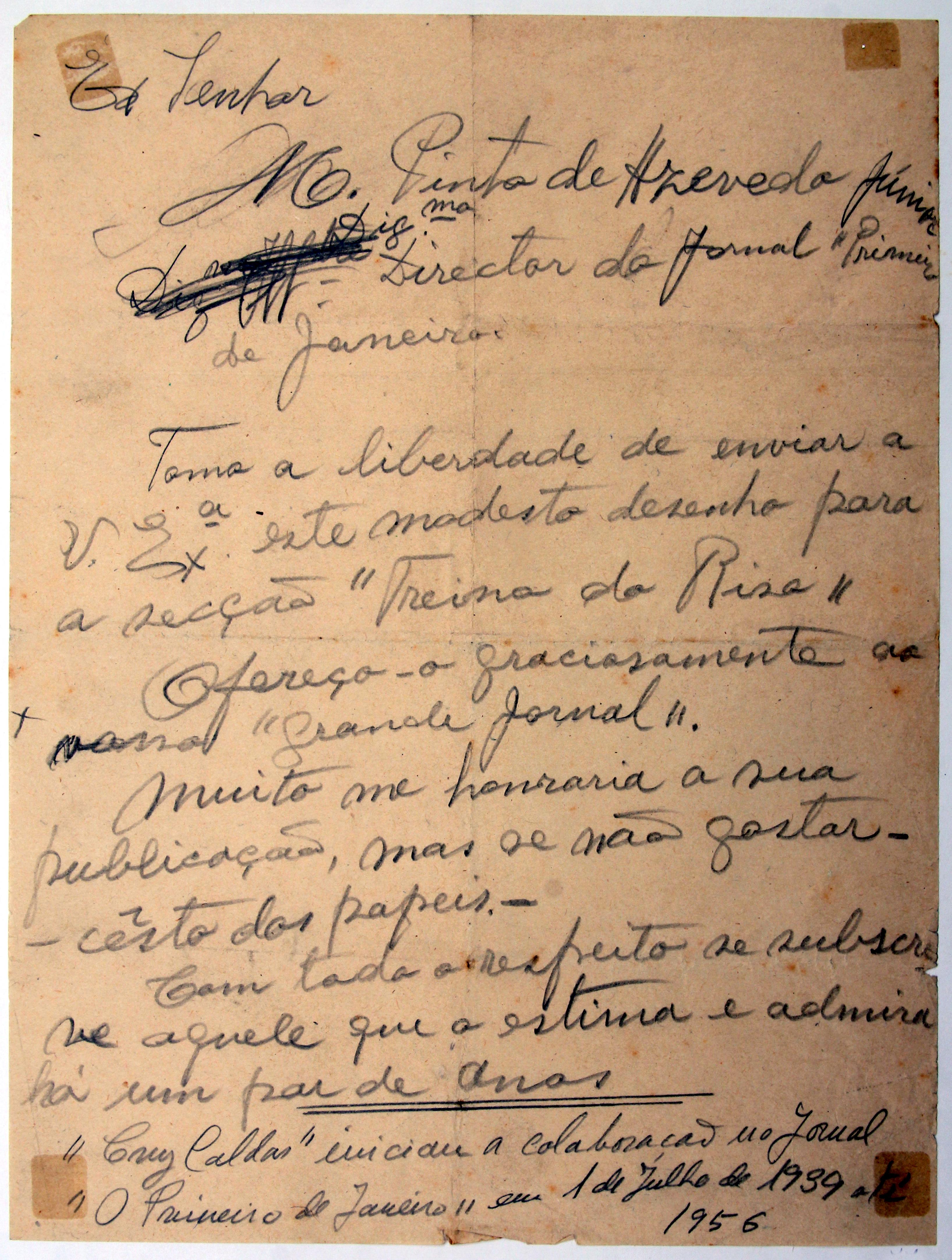 Cruz Caldas (2) : 1928-1946 : [carta de Cruz Caldas a Manuel Pinto de Azevedo Júnior]
