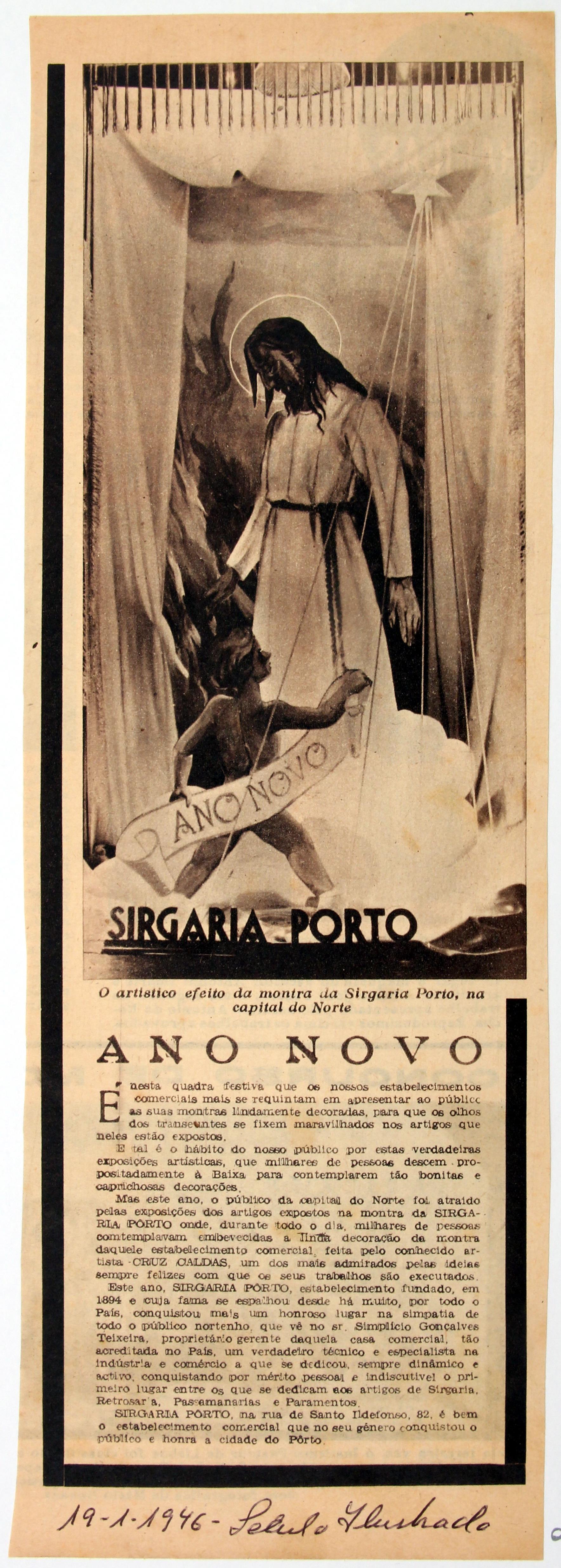 Cruz Caldas (2) : 1928-1946 : «Século Ilustrado» : o artístico efeito da montra da Sirgaria Porto, na capital do norte