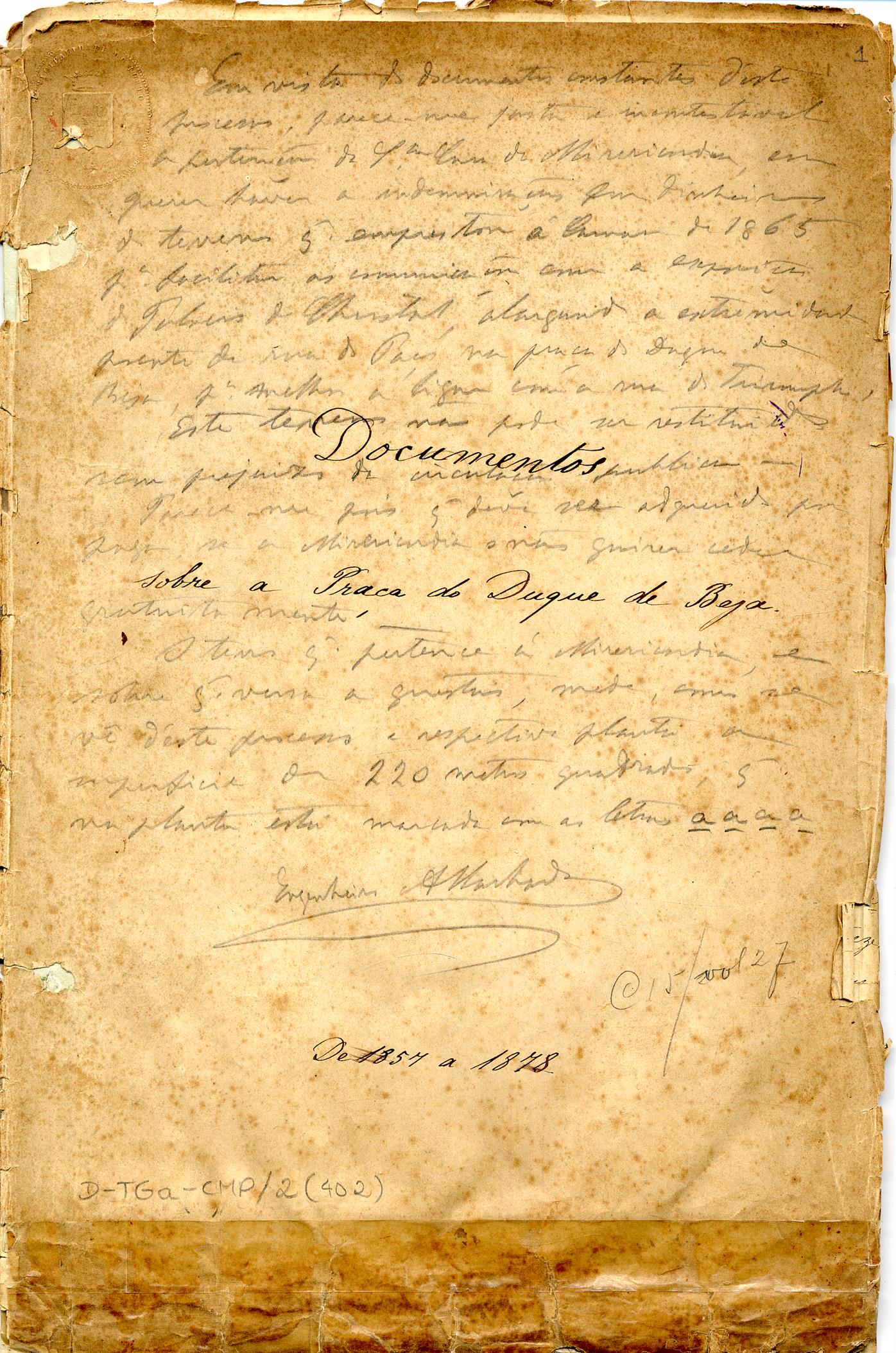 Documentos sobre a Praça do Duque de Beja
