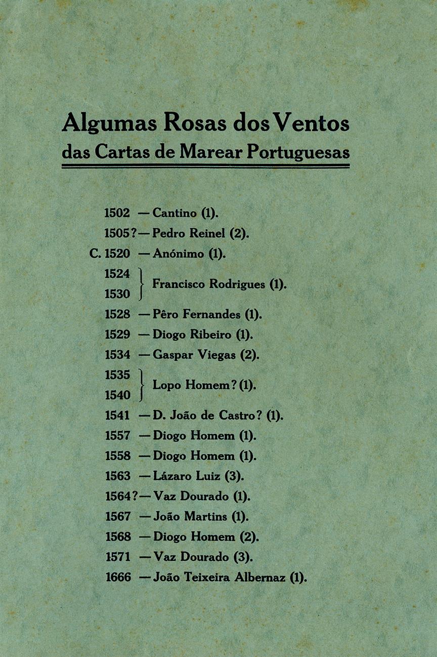 Algumas rosas-dos-ventos das cartas de marear portuguesas