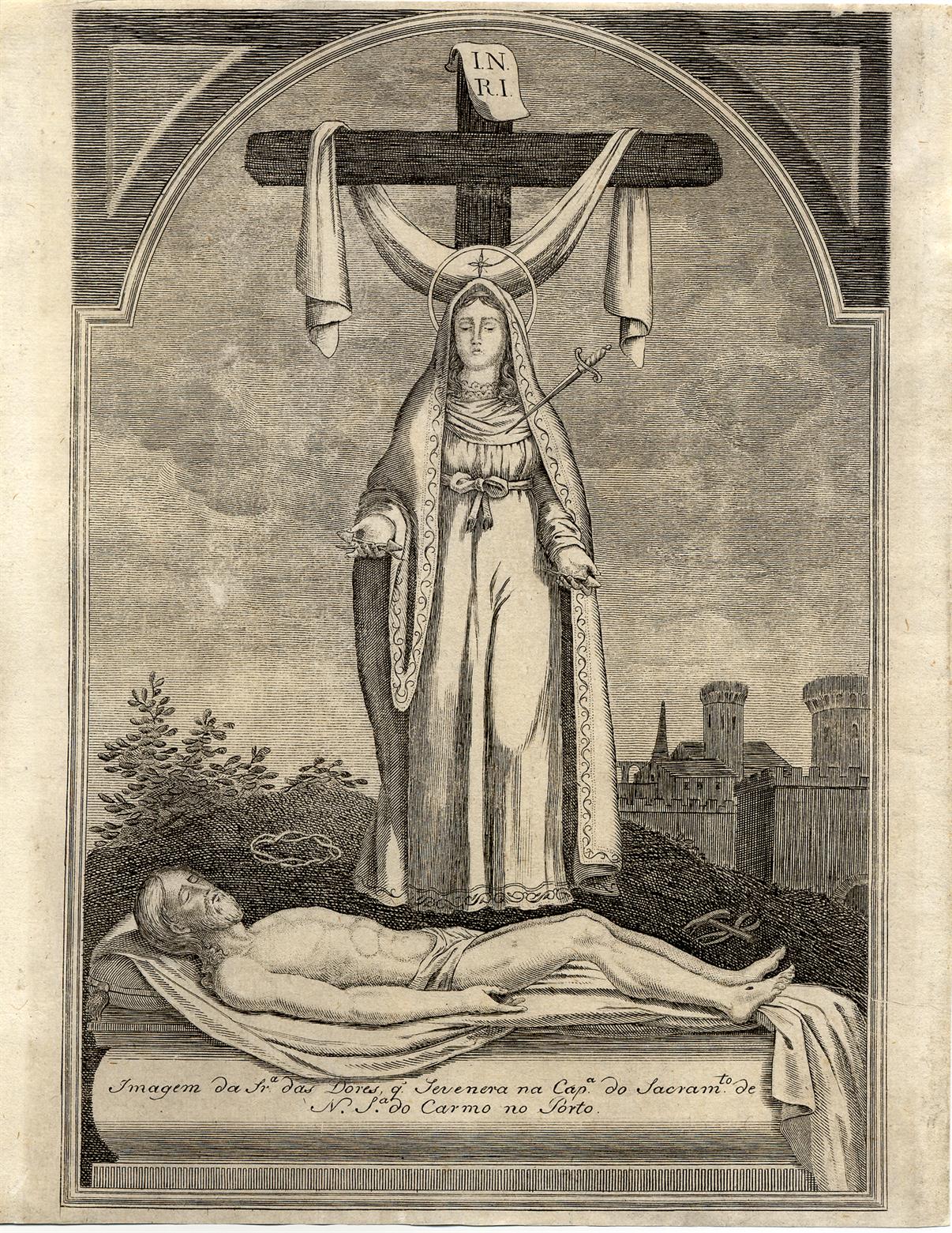 Imagem da Senhora das Dores que se venera na Capela do Sacramento de Nossa Senhora do Carmo, no Porto