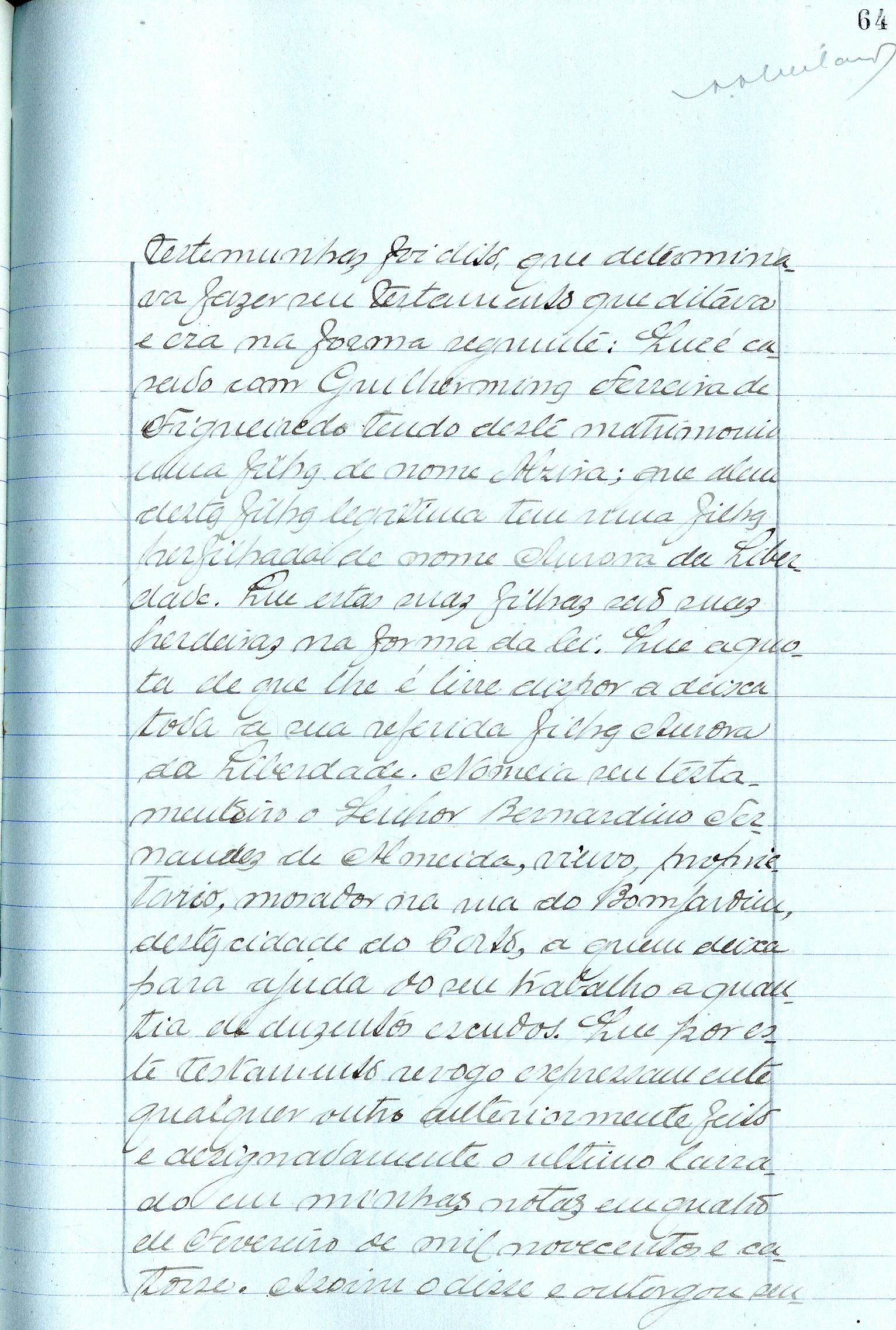 Registo do testamento com que faleceu Adão José de Figueiredo, casado com Guilhermina Ferreira de Figueiredo, polidor de móveis