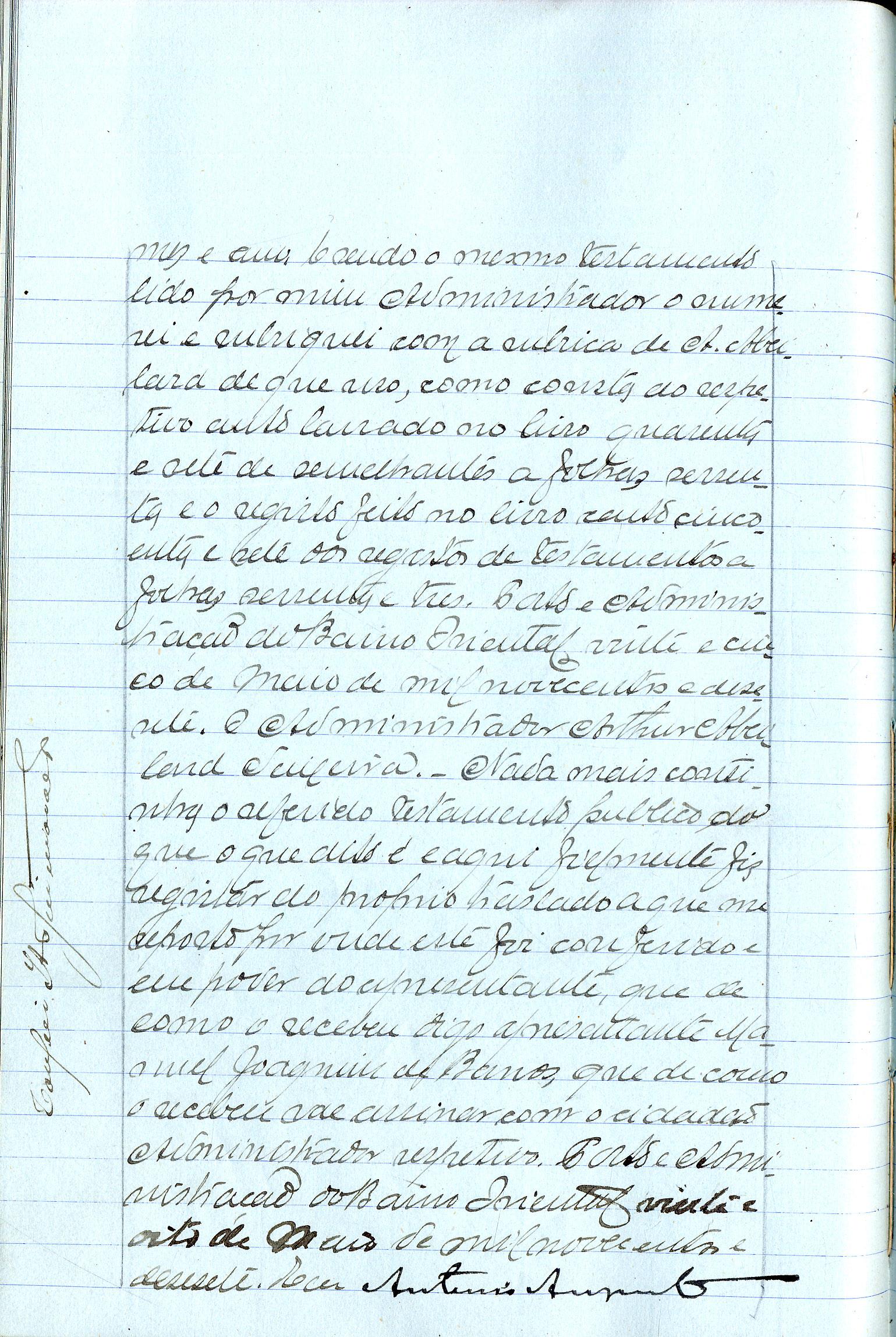 Registo do testamento com que faleceu Adão José de Figueiredo, casado com Guilhermina Ferreira de Figueiredo, polidor de móveis