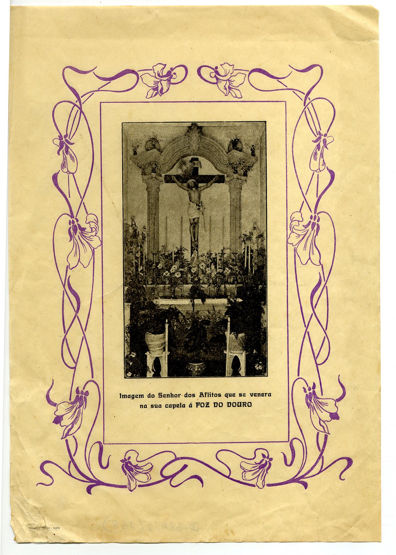 Imagem do Senhor dos Aflitos que se venera na sua capela, à Foz do Douro
