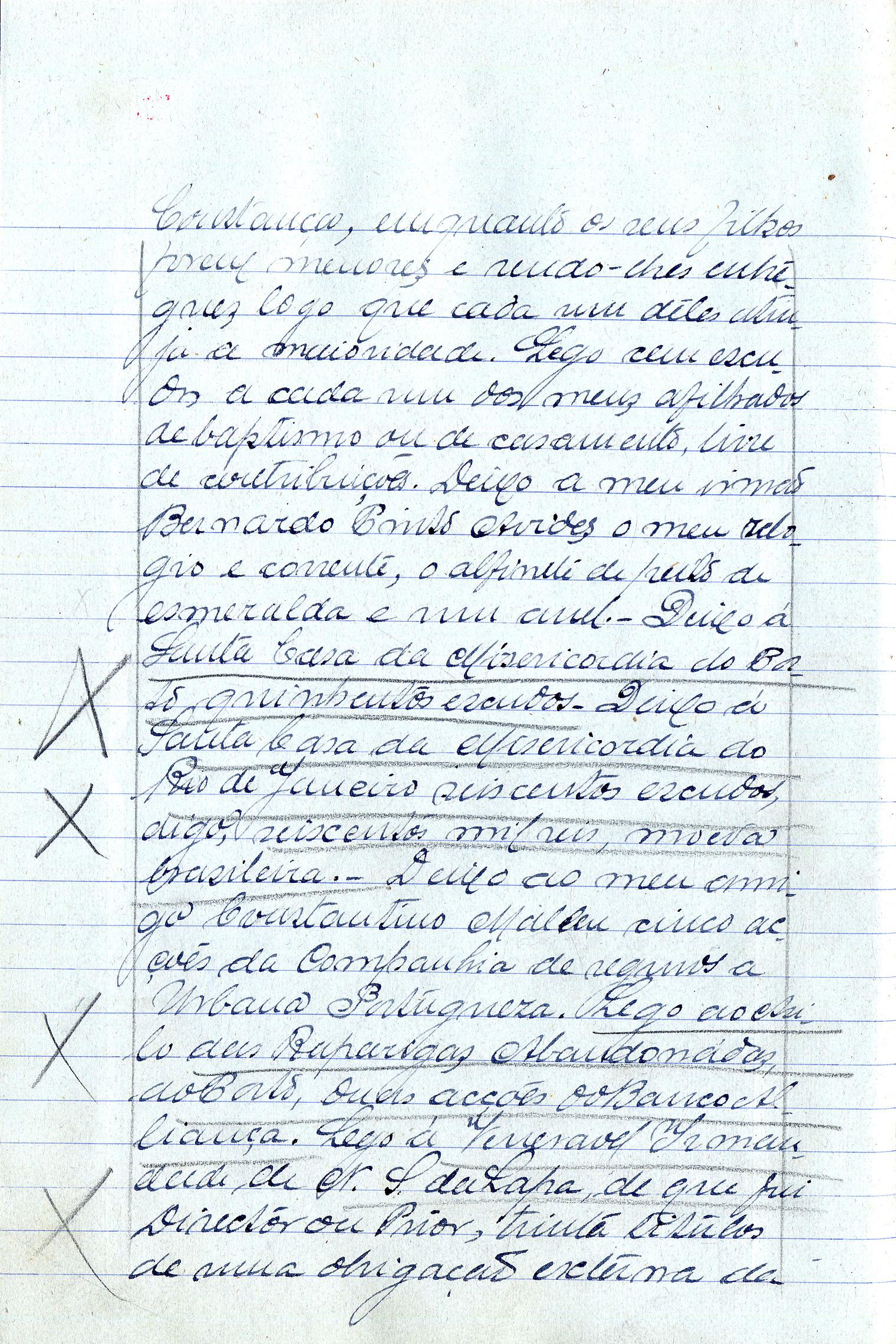 Registo do testamento com que faleceu Manuel de Sousa Avides, proprietário