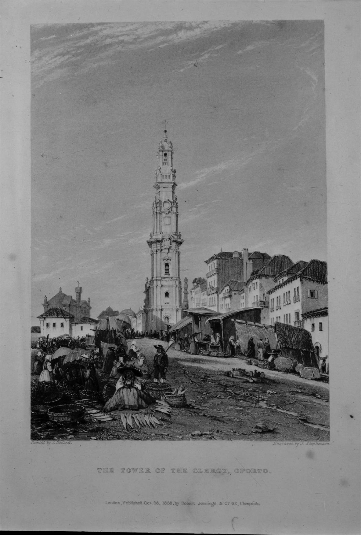Aspectos típicos do velho Porto : Torre dos Clérigos (1838)