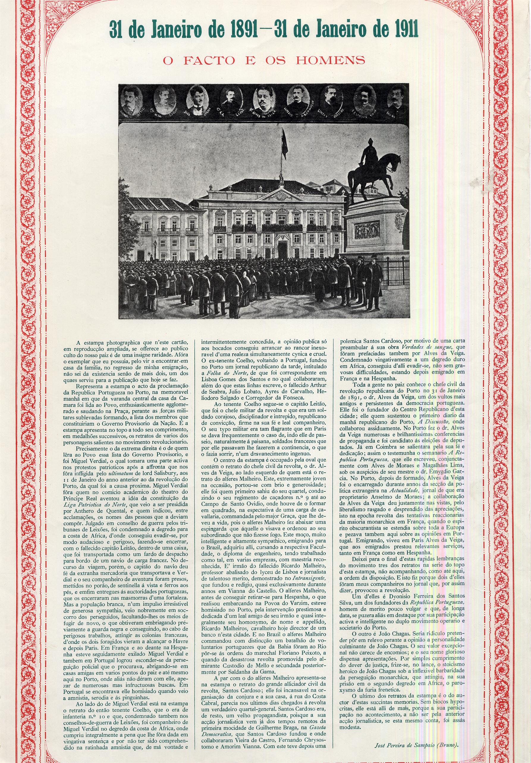 31 de Janeiro de 1891 - 31 de Janeiro de 1911 : o facto e os homens