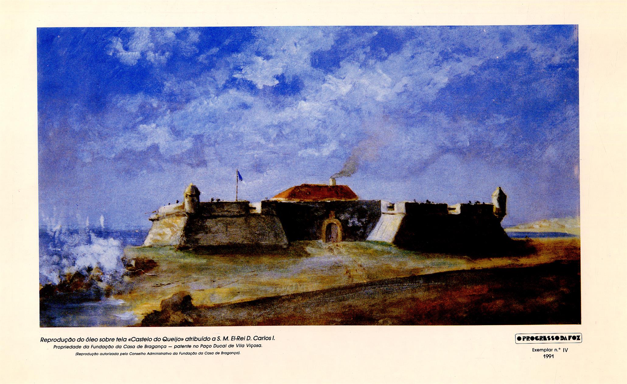 Castelo do Queijo : reprodução do óleo atribuído a El-Rei Dom Carlos