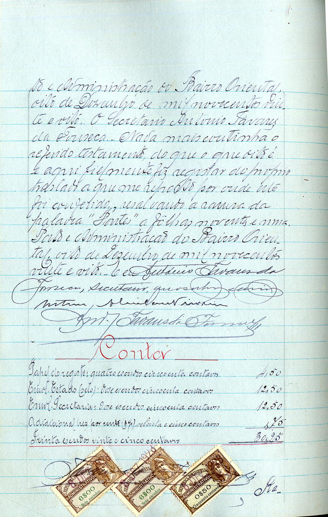 Registo do testamento com que faleceu Adalgisa Antonieta Gonçalves, casada com João Afonso dos Santos, capitalista