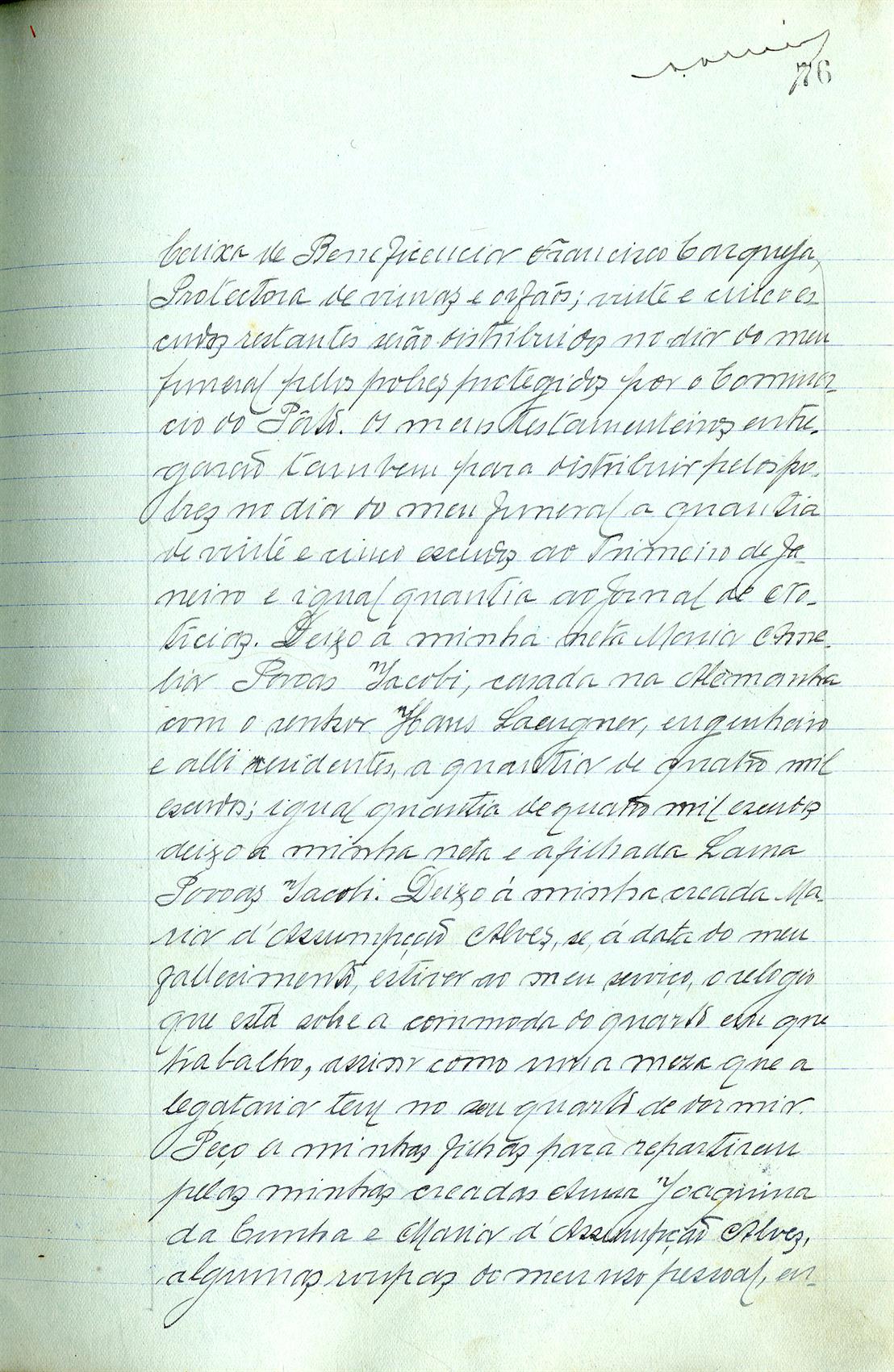 Registo do testamento com que faleceu Amélia Augusta de Morais Póvoas, proprietária