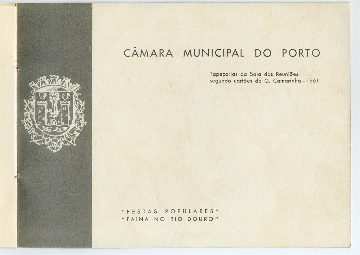 Jantar oferecido pela Câmara Municipal do Porto ao senhor Thomas Charles Sharman : ementa