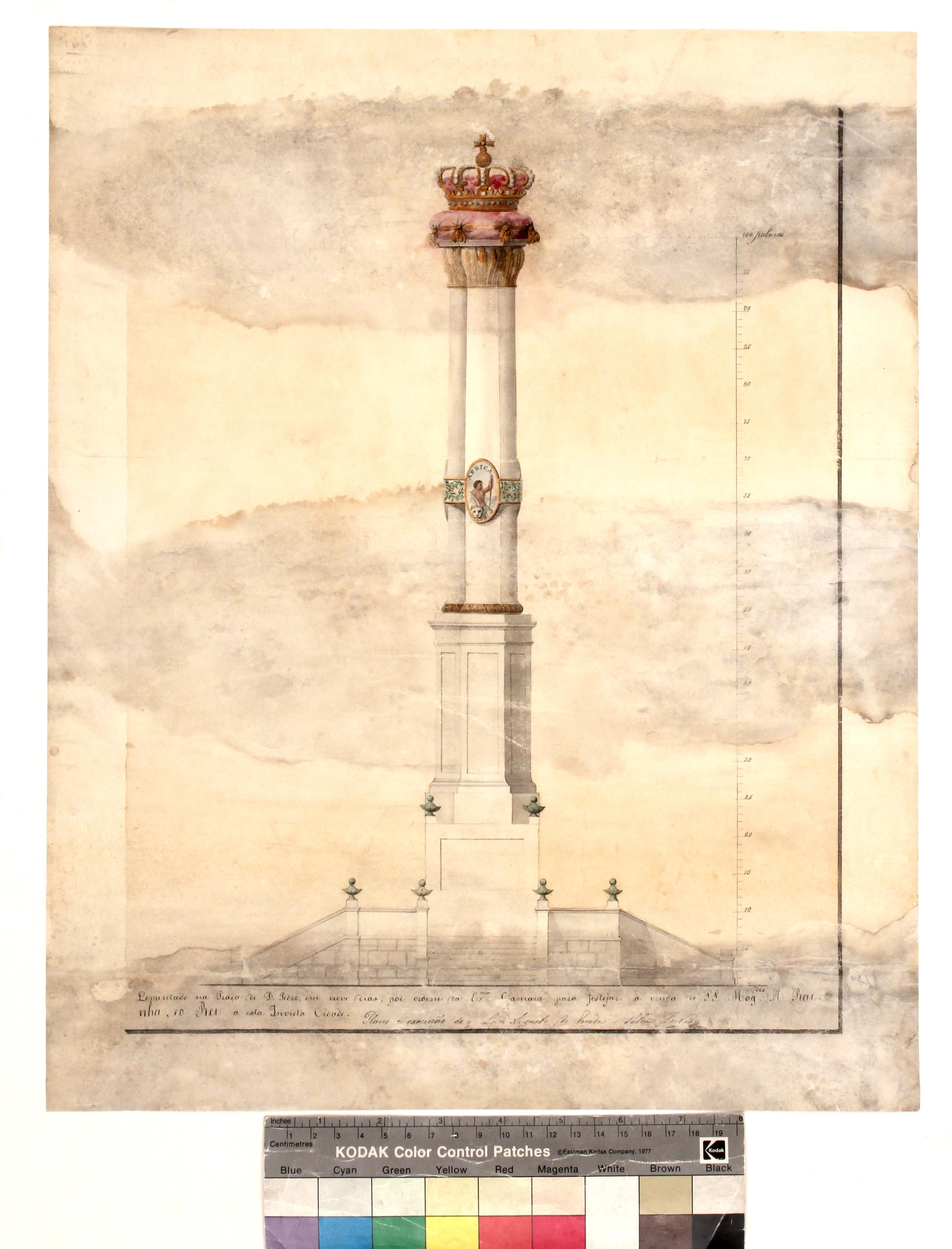 [Projeto do obelisco] levantado na Praça de Dom Pedro ()