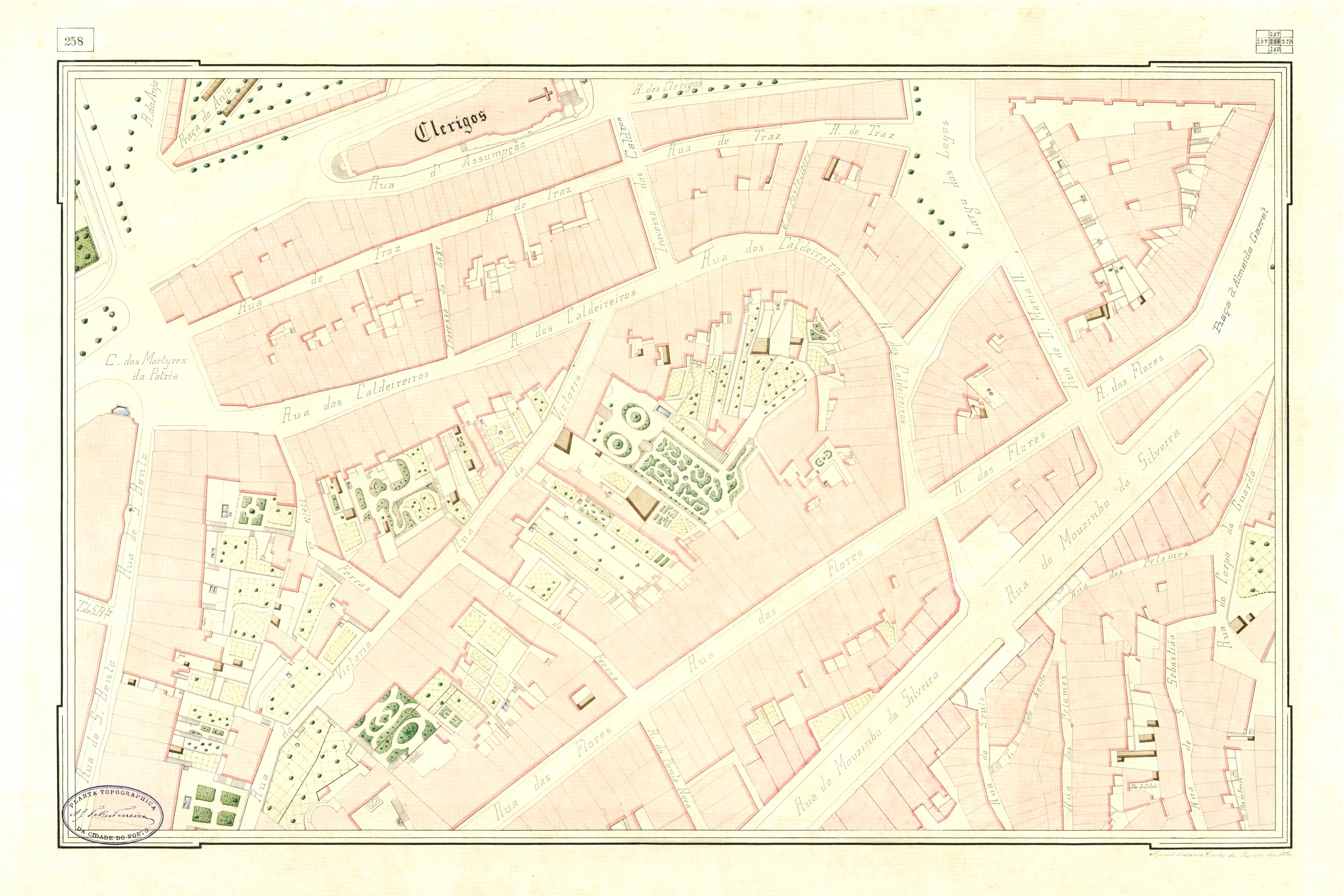 Planta topográfica da cidade do Porto : [quadrícula 258]
