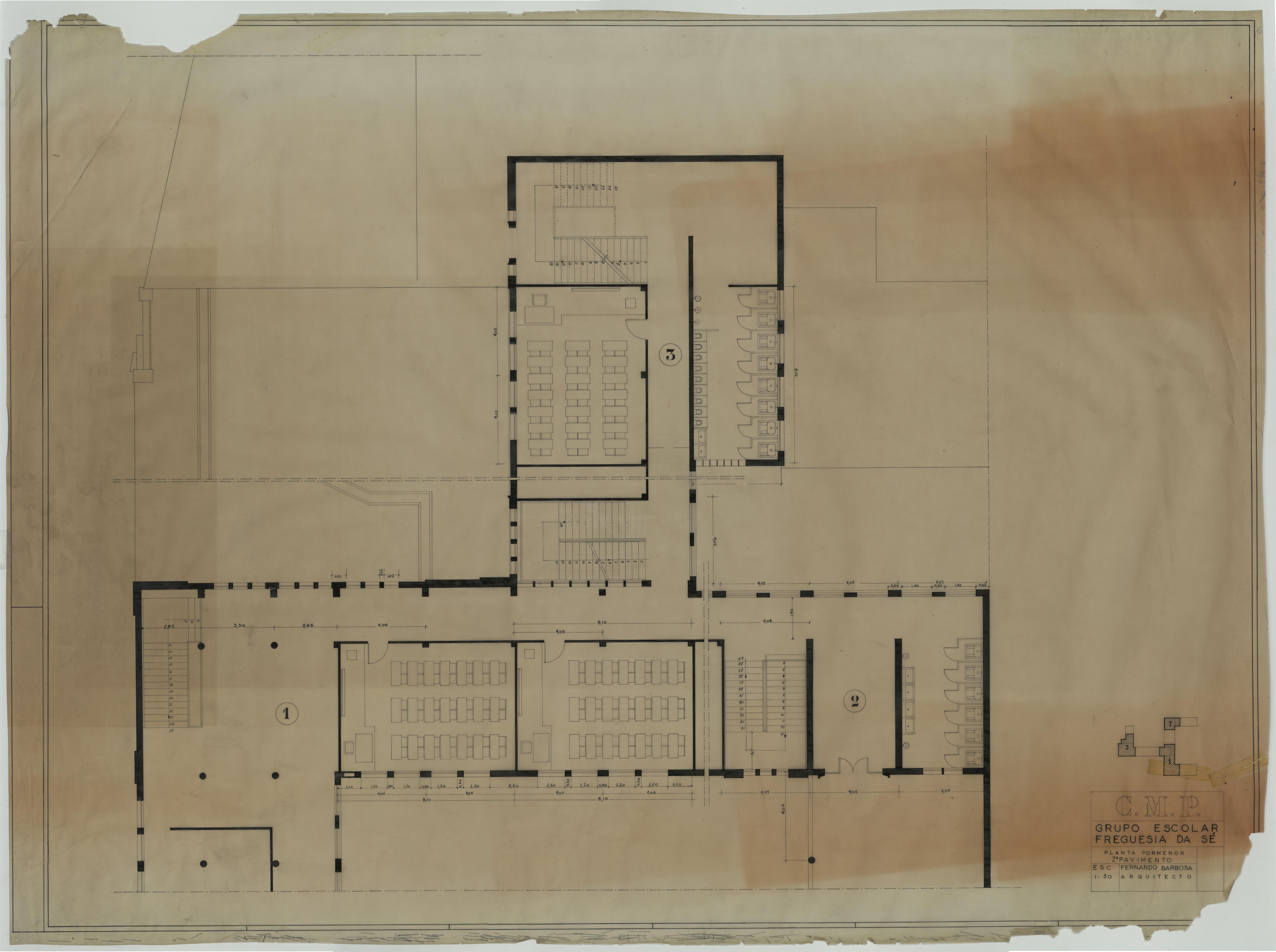 Grupo escolar da Freguesia da Sé : arquitetura : plantas