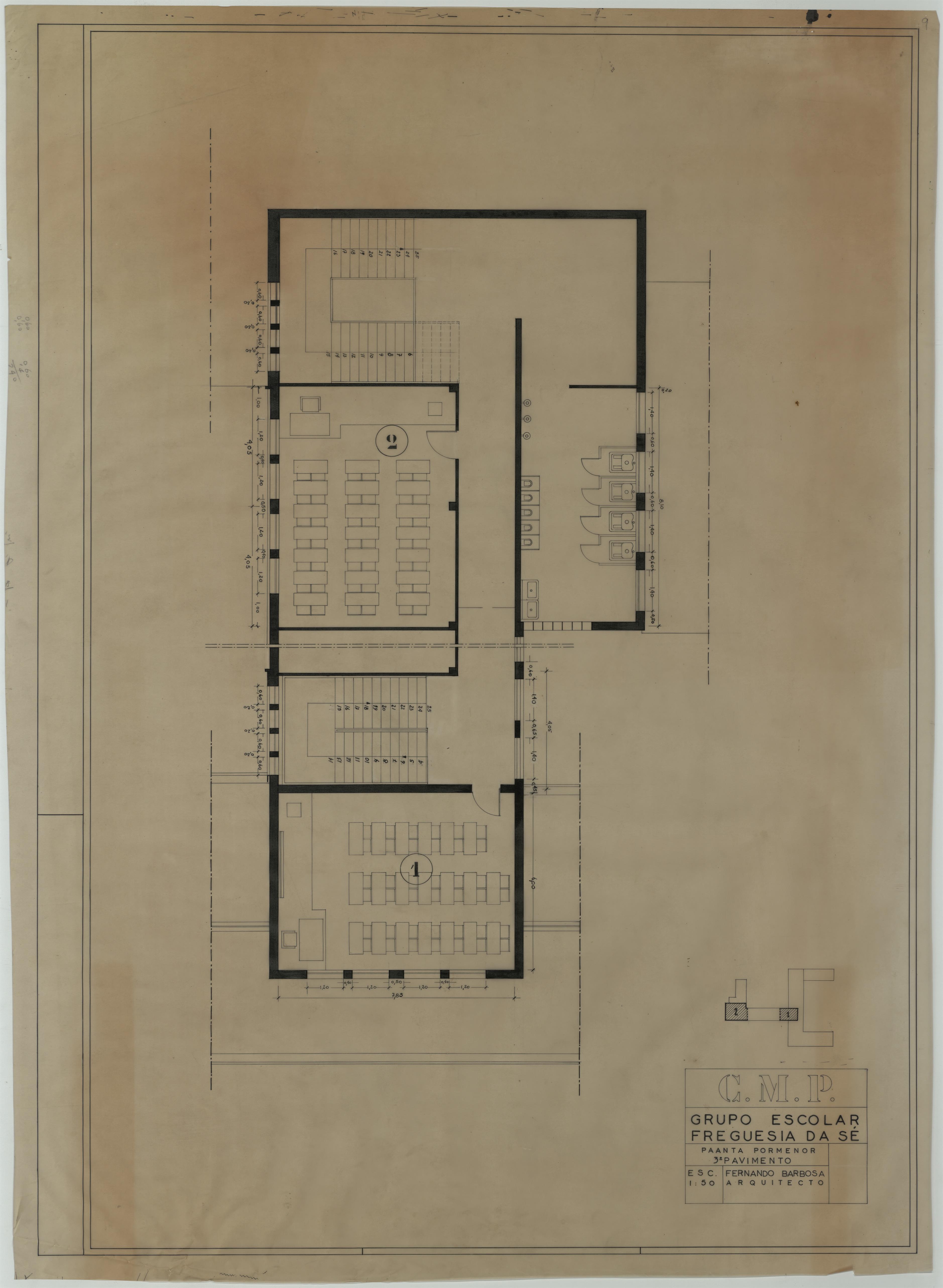 Grupo escolar da Freguesia da Sé : arquitetura : plantas