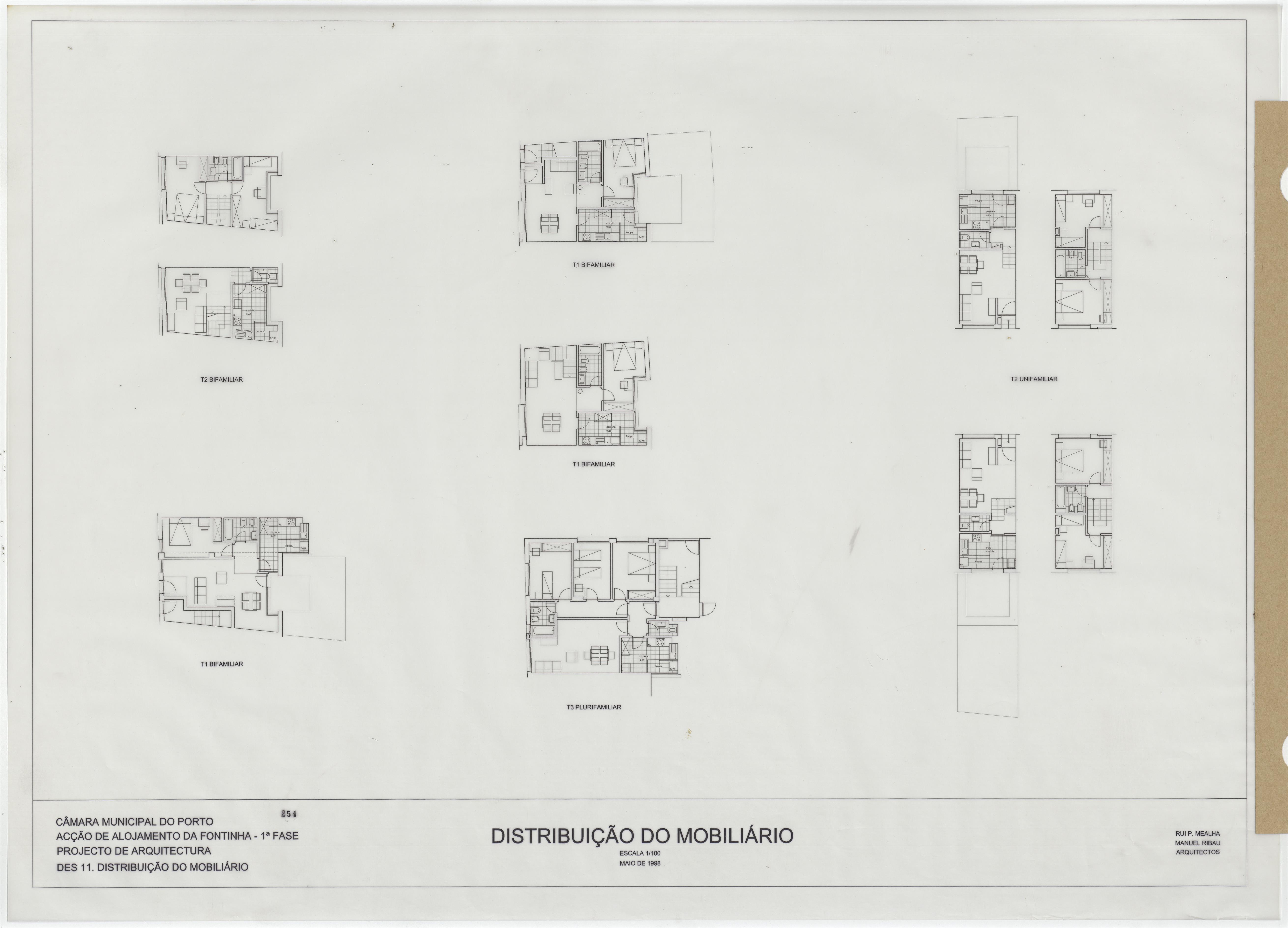 Programa Especial de Realojamento : conjunto habitacional da Fontinha : arquitetura : plantas