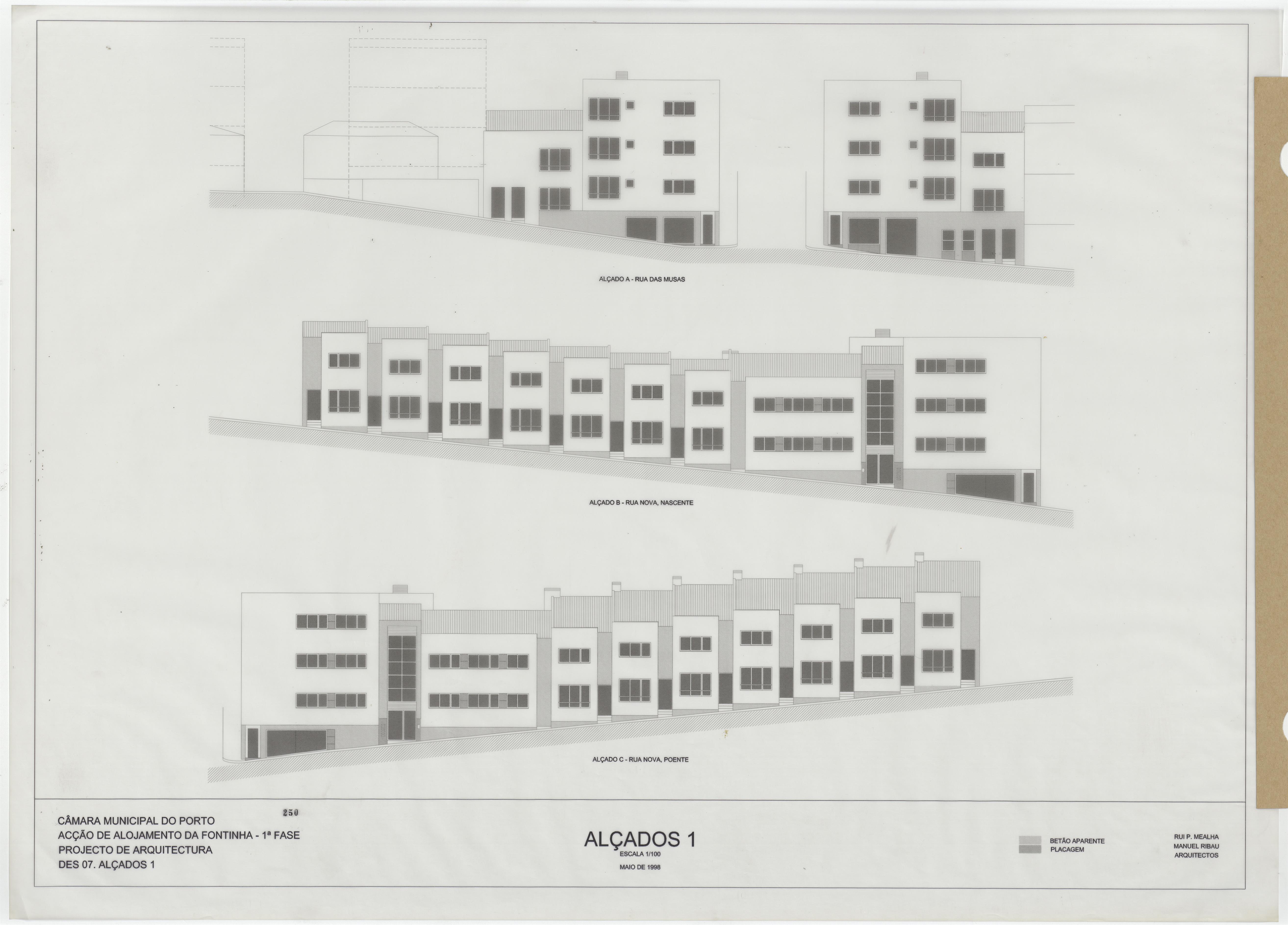 Programa Especial de Realojamento : conjunto habitacional da Fontinha : arquitetura : alçados/cortes