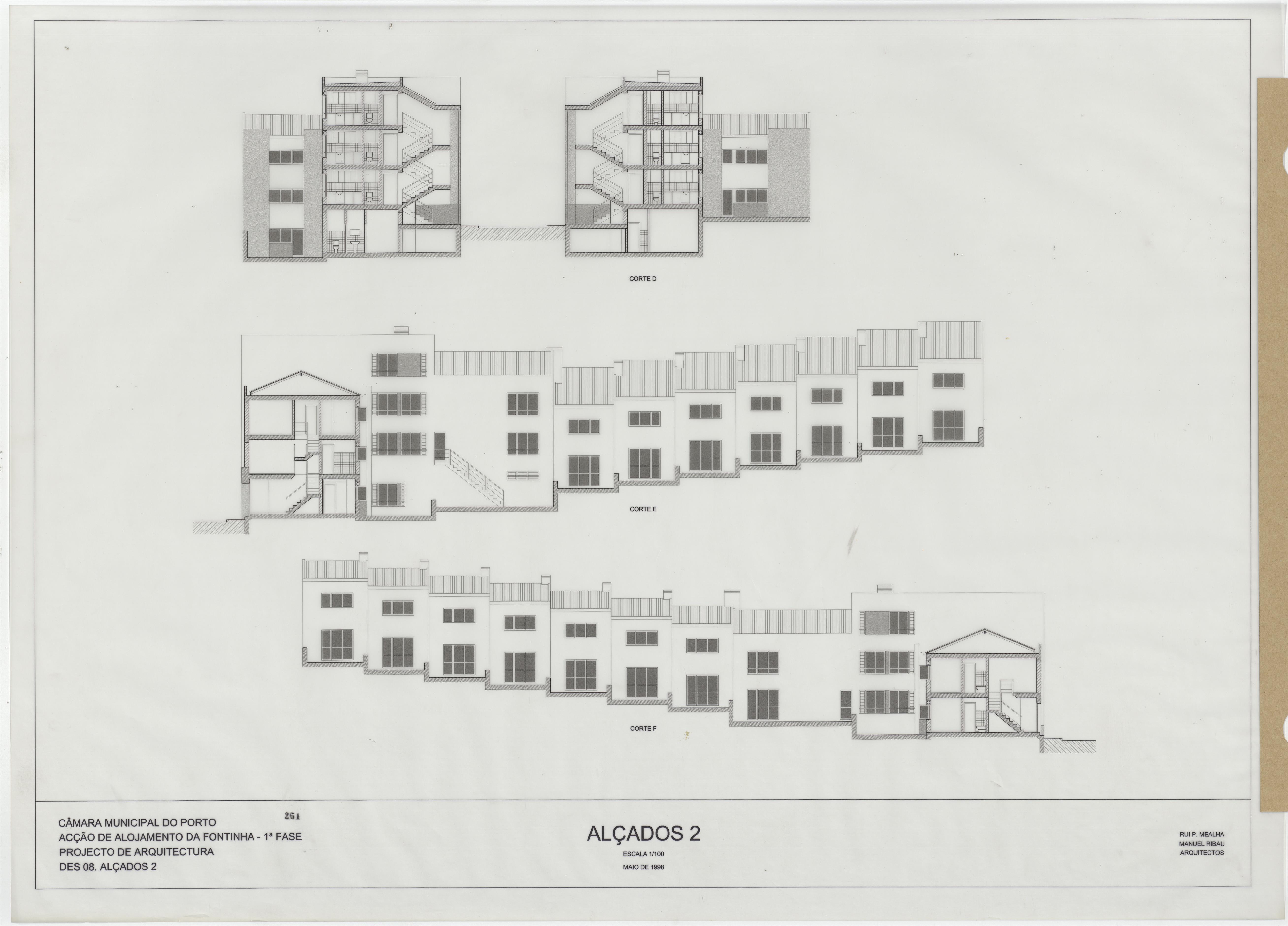 Programa Especial de Realojamento : conjunto habitacional da Fontinha : arquitetura : alçados/cortes