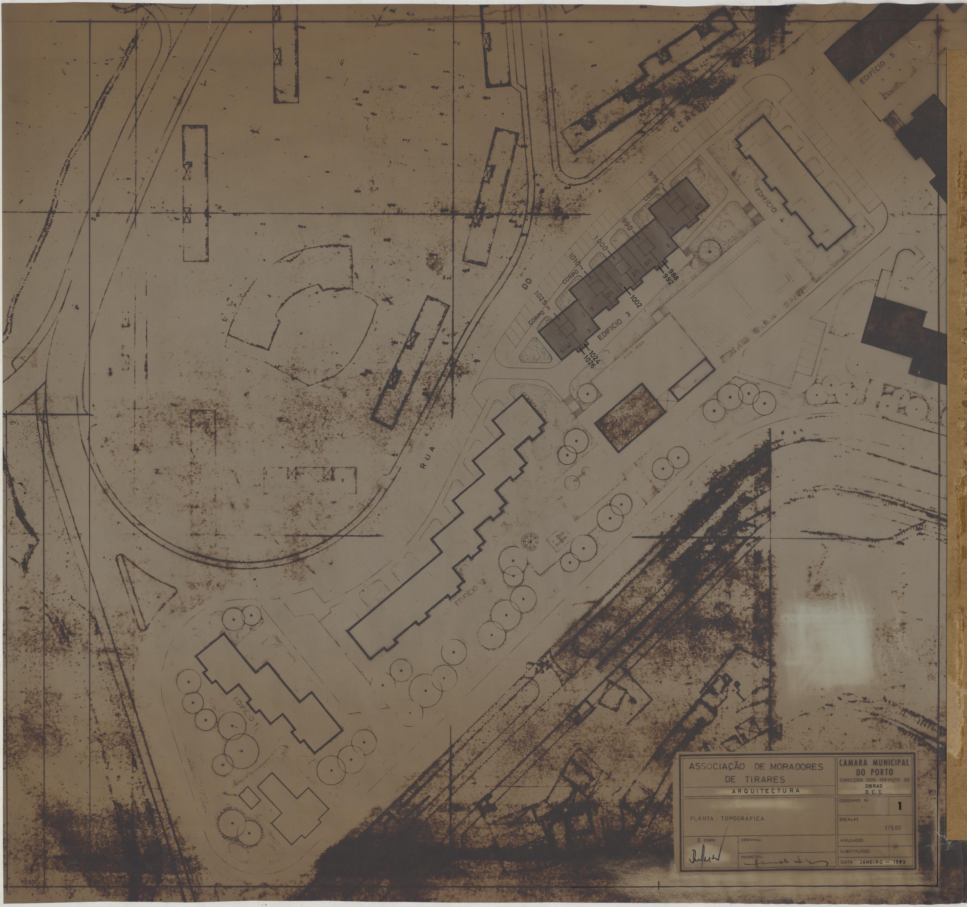 Associação de Moradores de Tirares, zona do Cerco do Porto : instalações sociais : topográficas