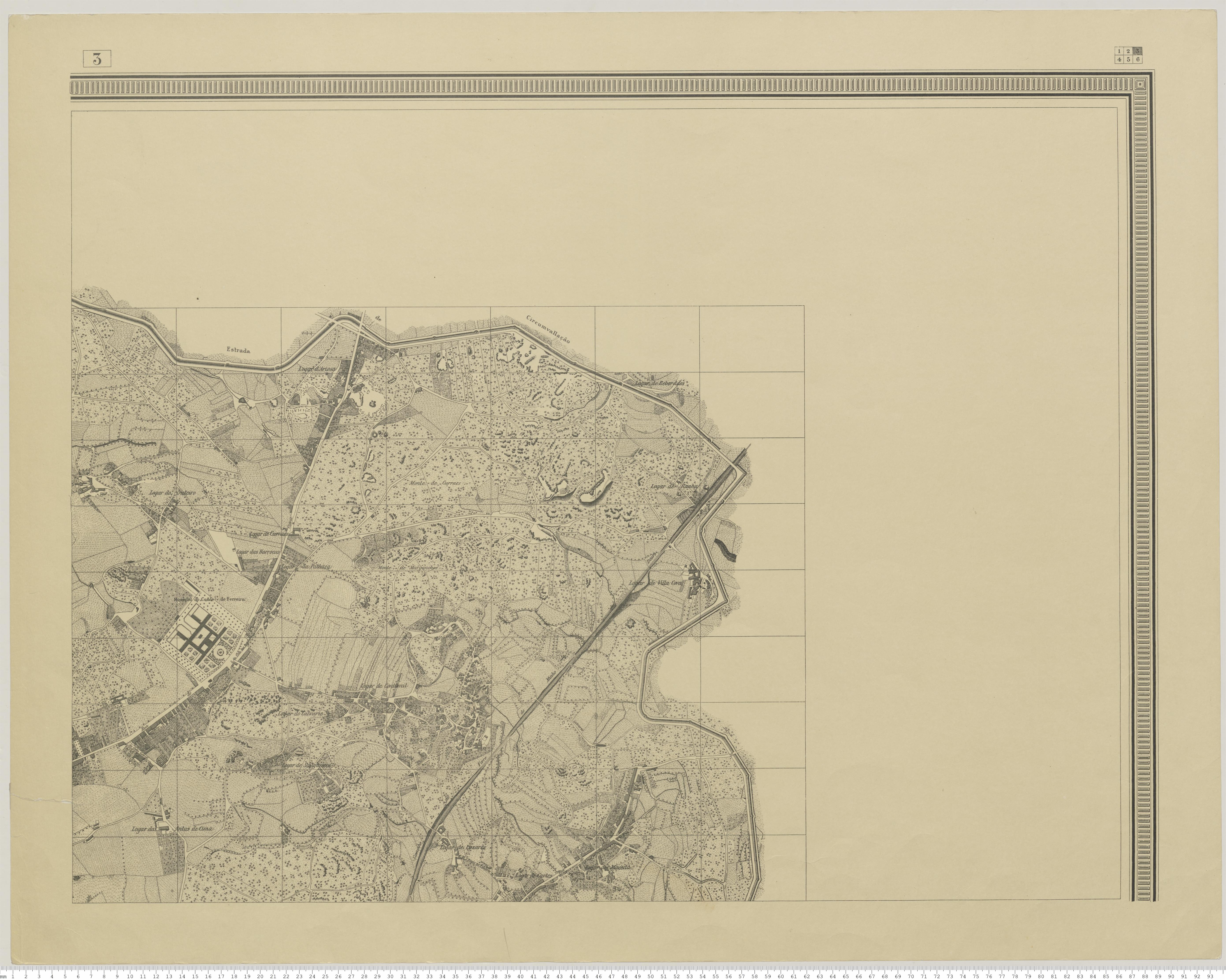 Carta topográfica da cidade do Porto reduzida da que foi mandada levantar na escala de 1:500 () : 3