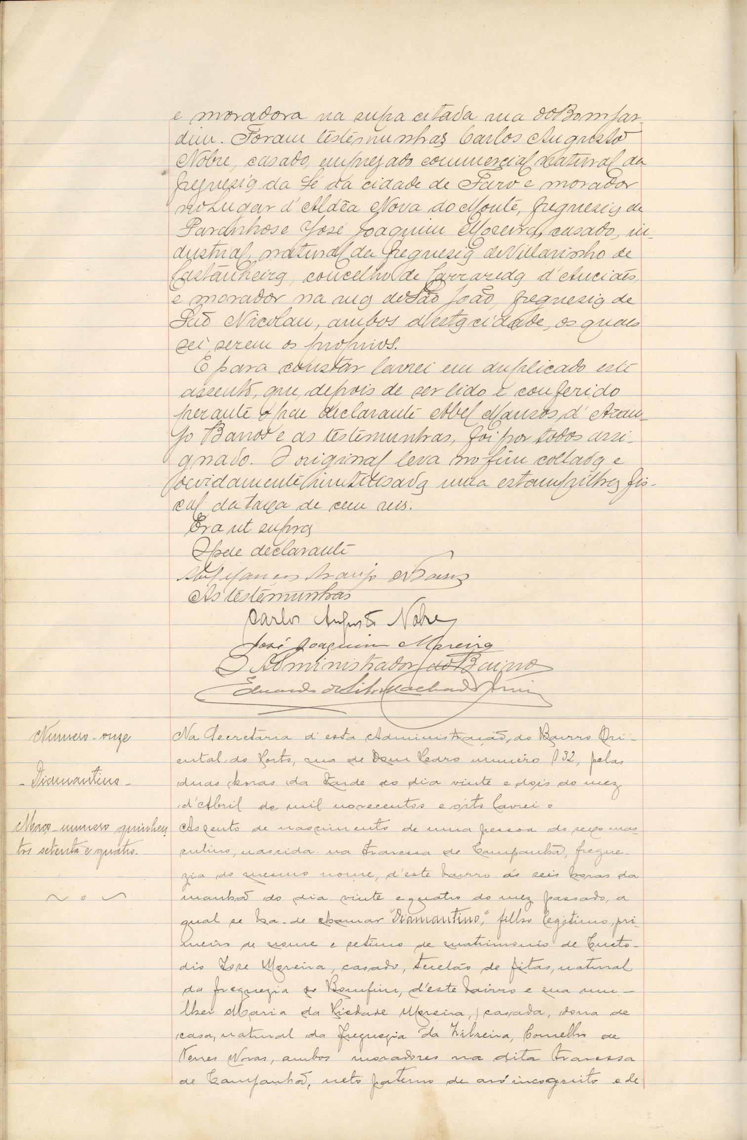 [Assento de nascimento de Abel Mansos, filho de Abel Mansos de Araújo Barros]
