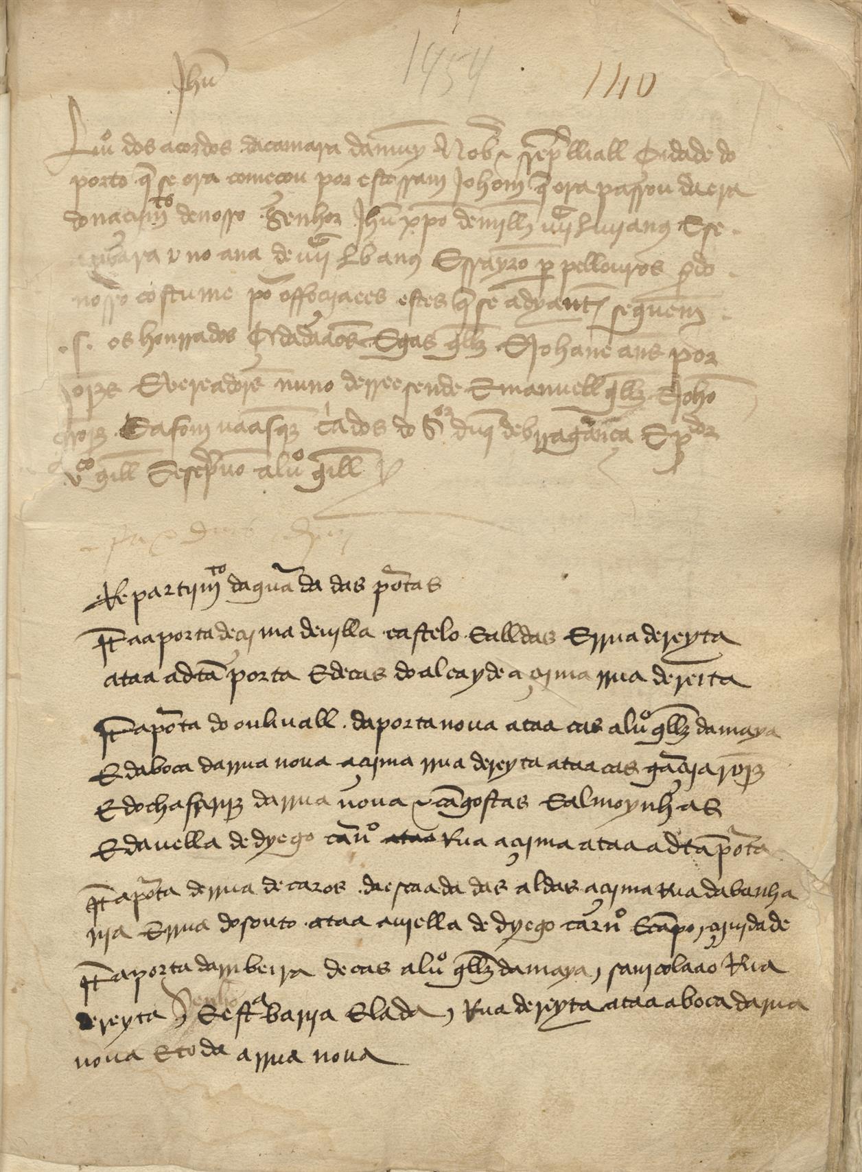 Termo de abertura do livro de vereações de 1454