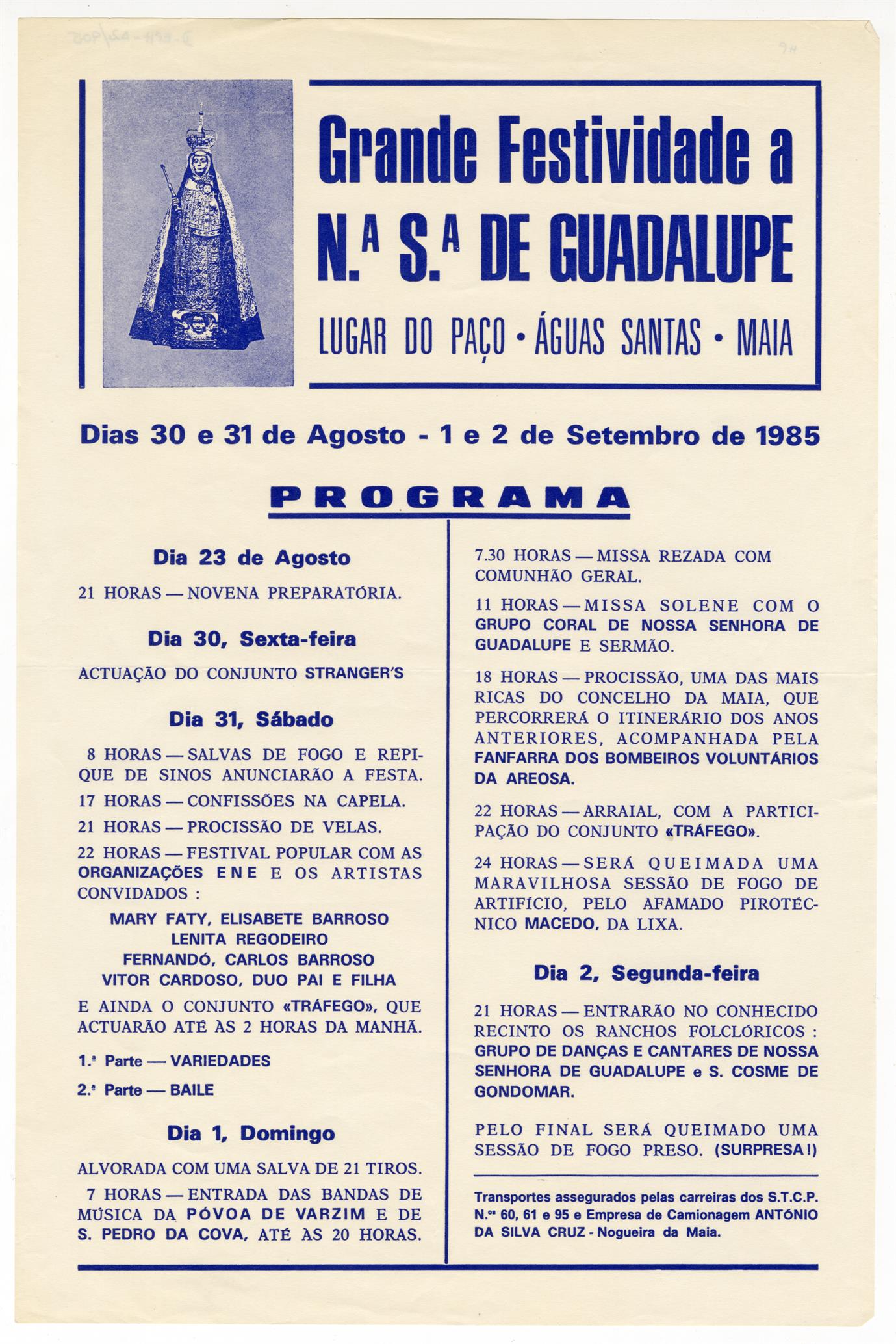 Grande festividade a Nossa Senhora de Guadalupe, Lugar do Paço, Águas Santas, Maia