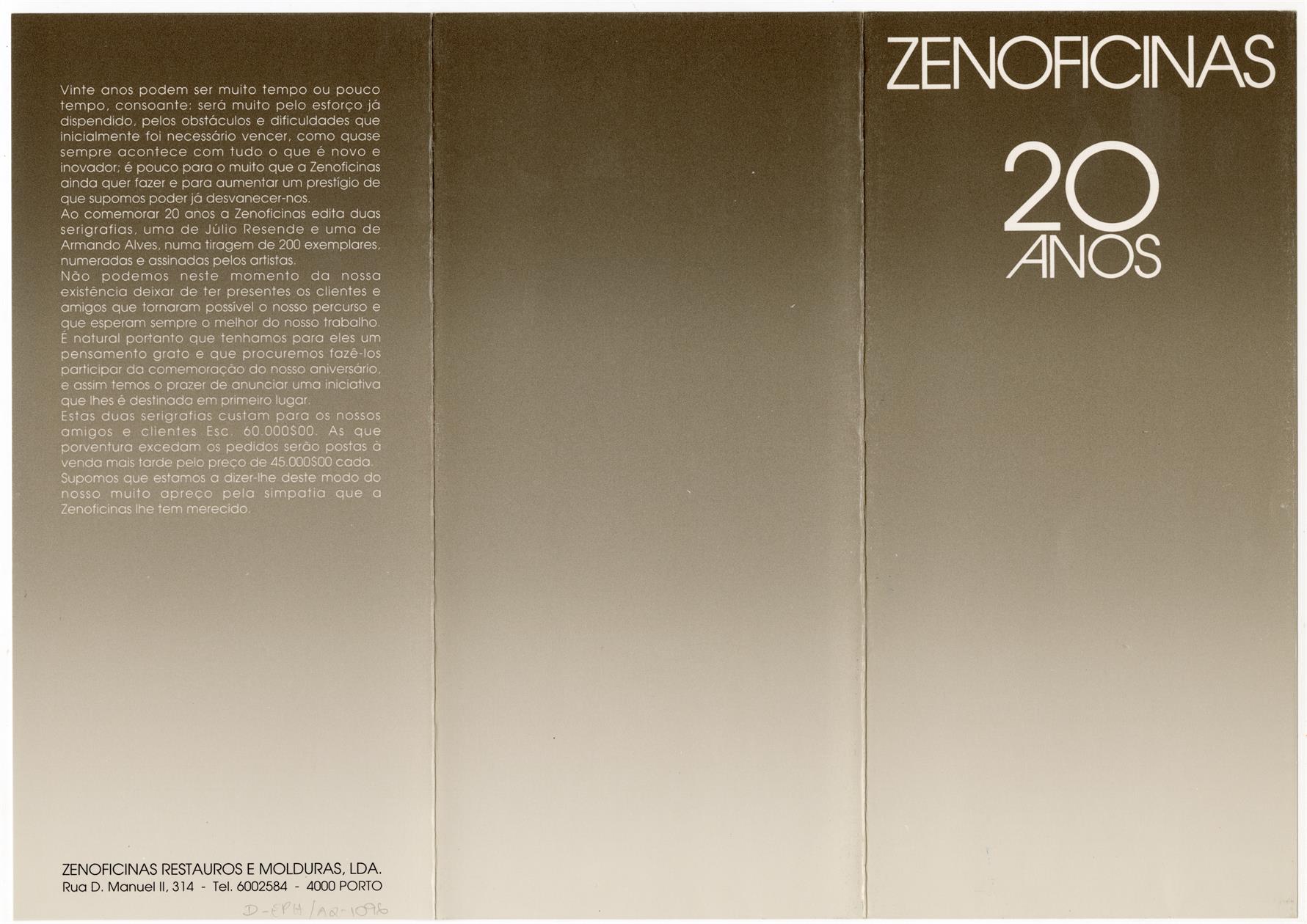 Zenoficinas 20 Anos