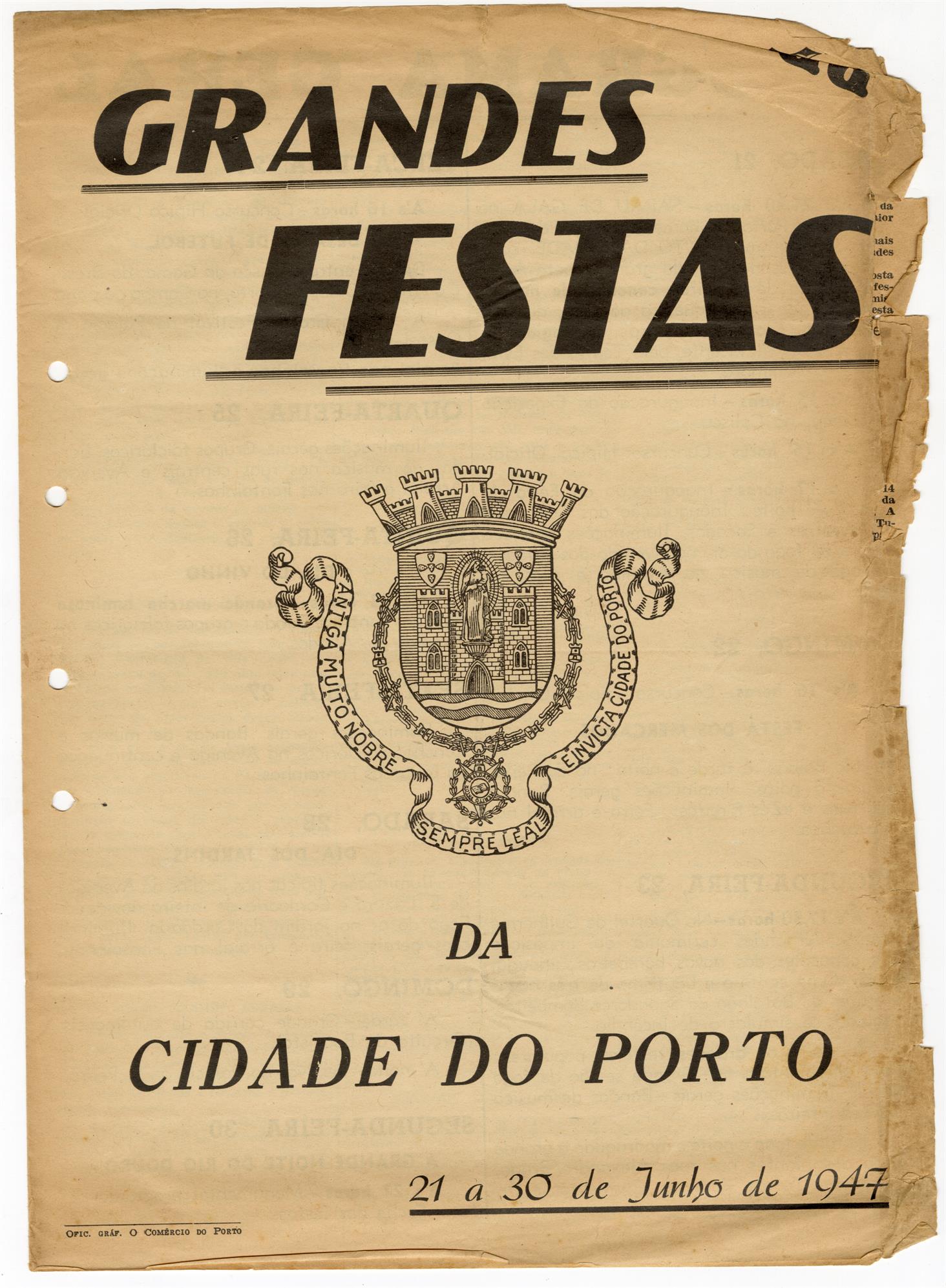 Festas da cidade, 1947 : programa