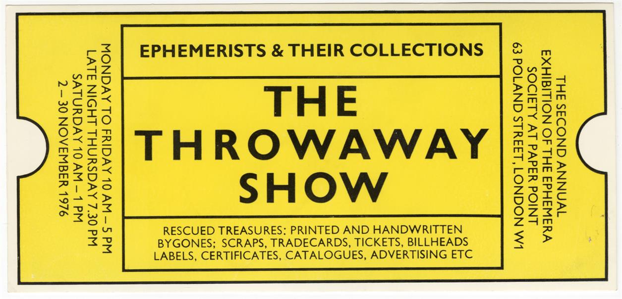 The Throwaway Show: ephemerists & their collections