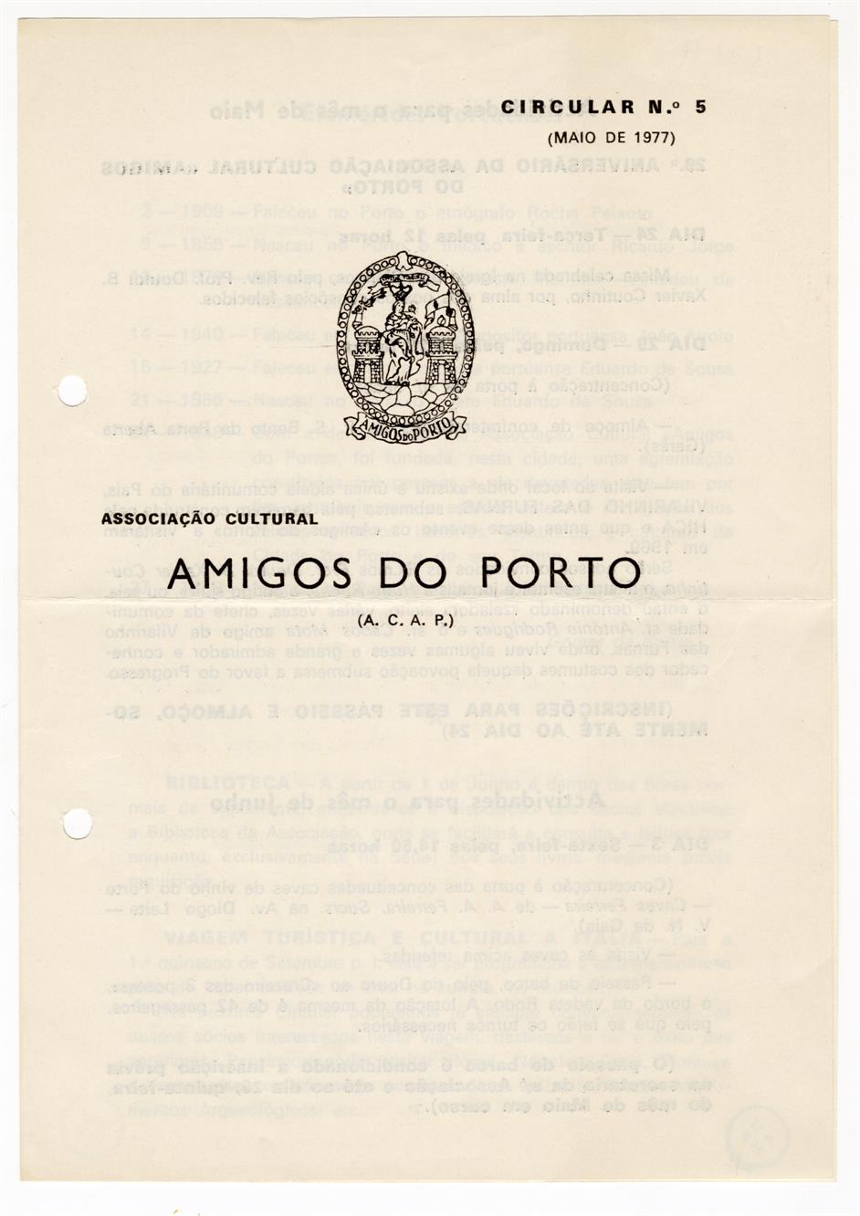 Associação Cultural Amigos do Porto : circular n.º 5