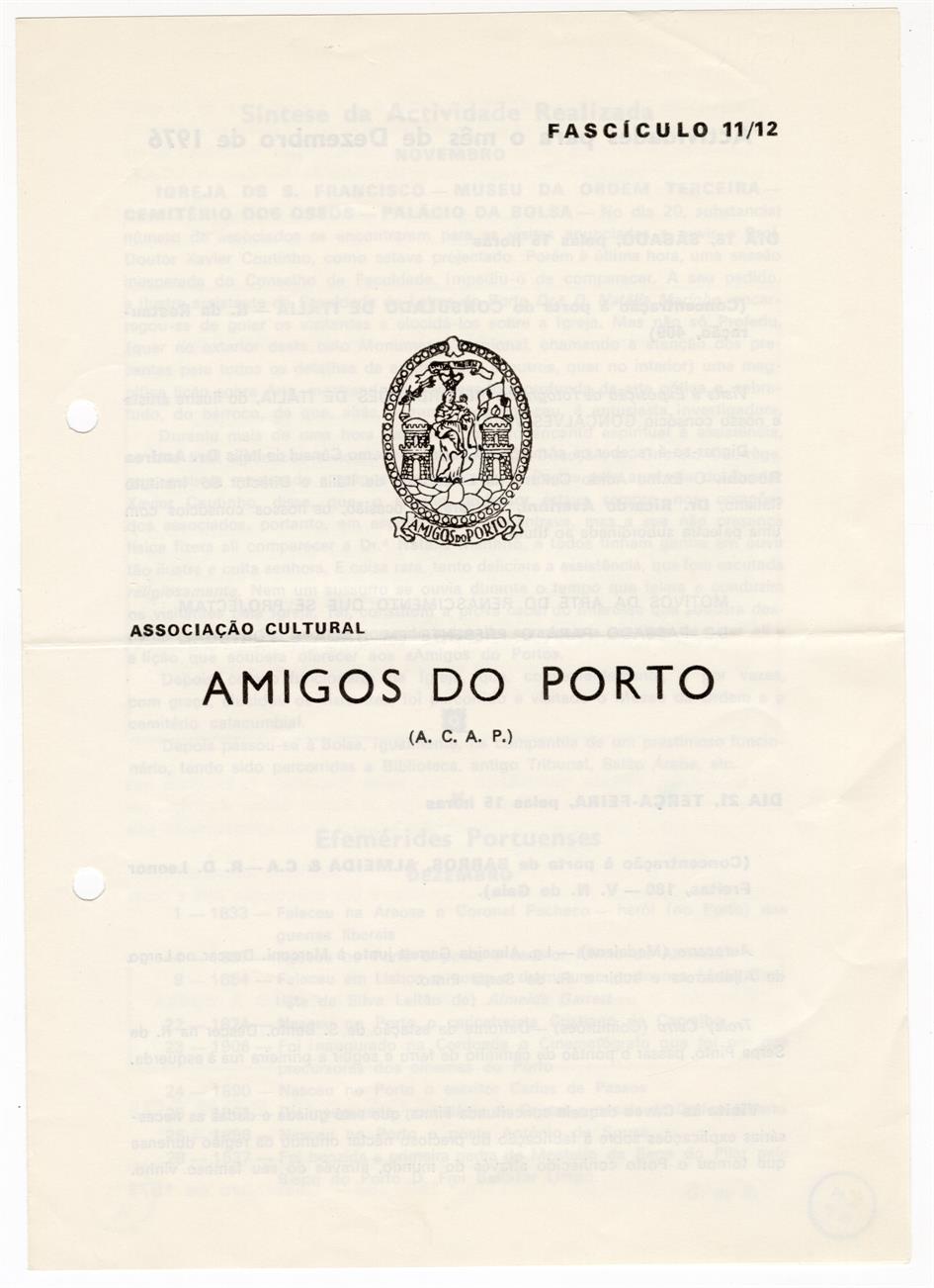 Associação Cultural Amigos do Porto : fascículo 11/12