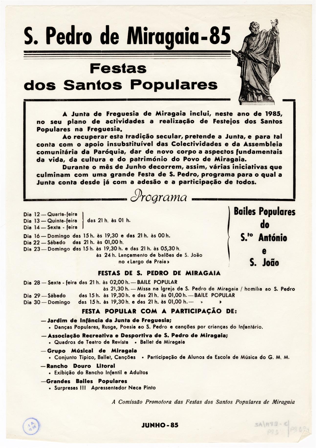 São Pedro de Miragaia : festas dos santos populares