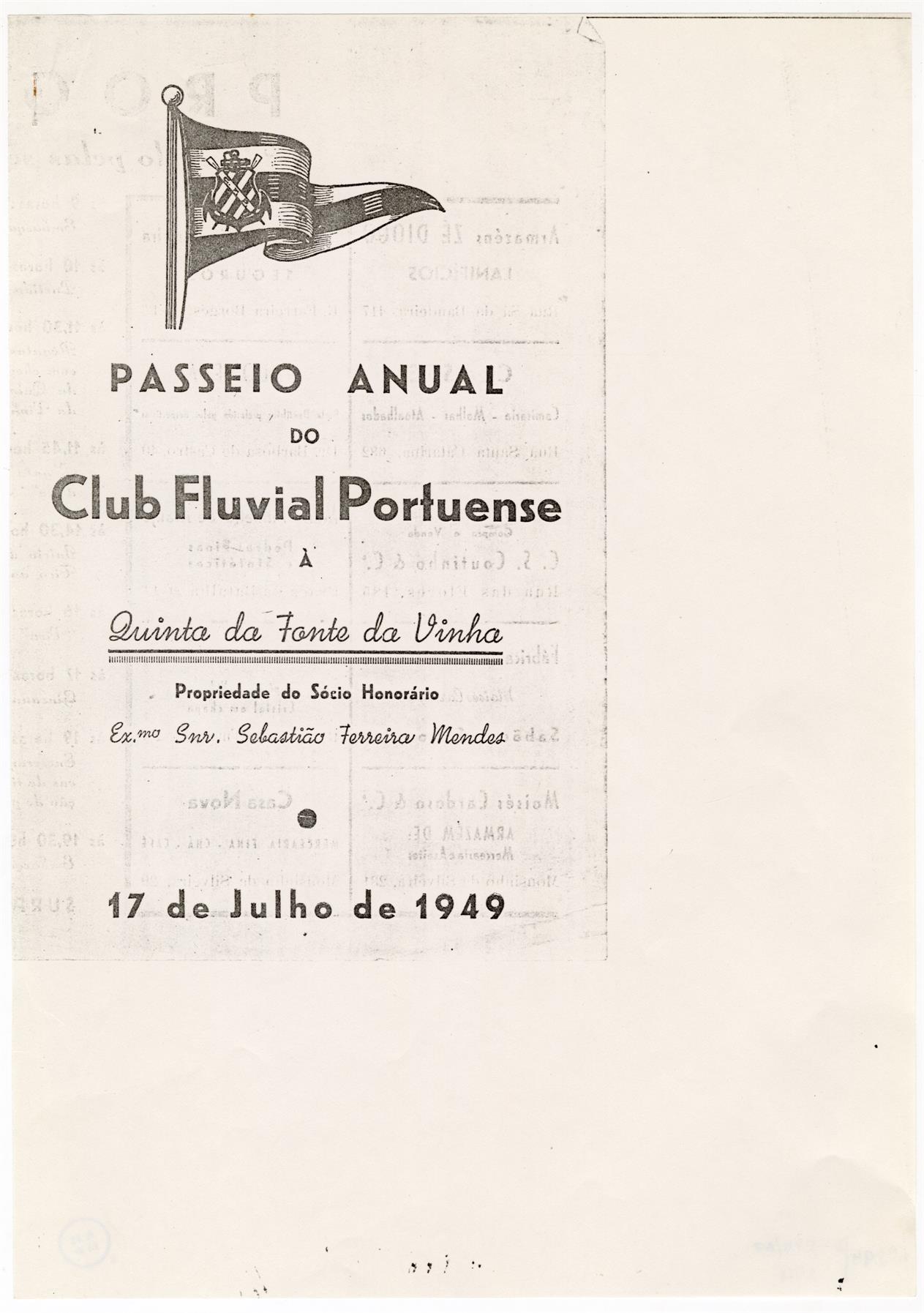 Passeio anual do Club Fluvial Portuense à Quinta da Fonte da Vinha